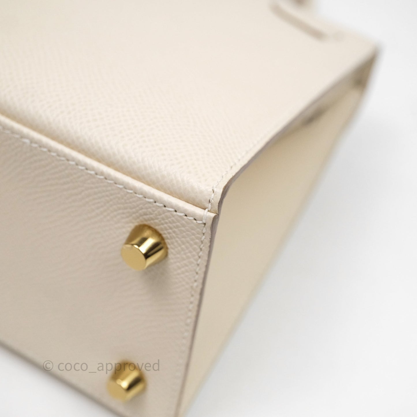 Hermes Kelly 25 Craie Epsom Gold Hardware