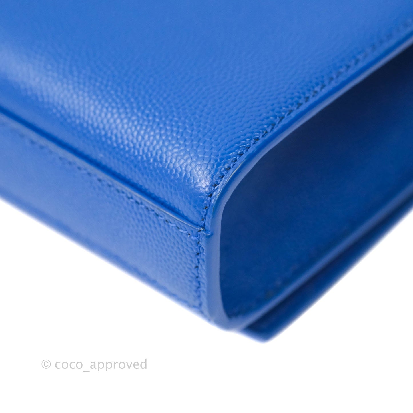Saint Laurent Classic Kate Original Small Blue Grained Calfskin Gold Hardware