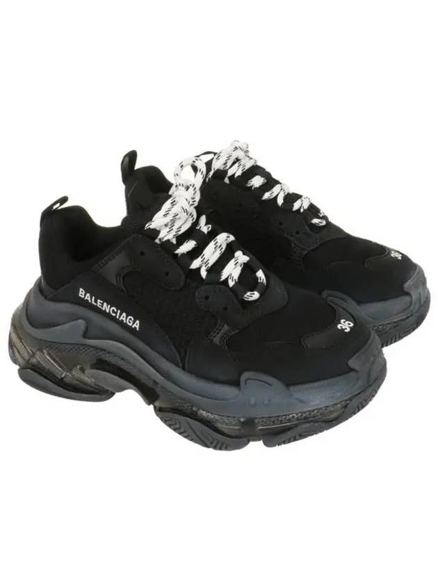 Luxury Balenciaga Triple S Clear Sole Low Top Sneakers Black