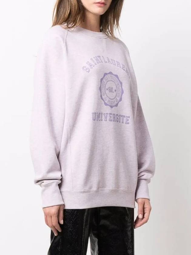 Luxury Saint Laurent University Logo Sweatshirt Lilac