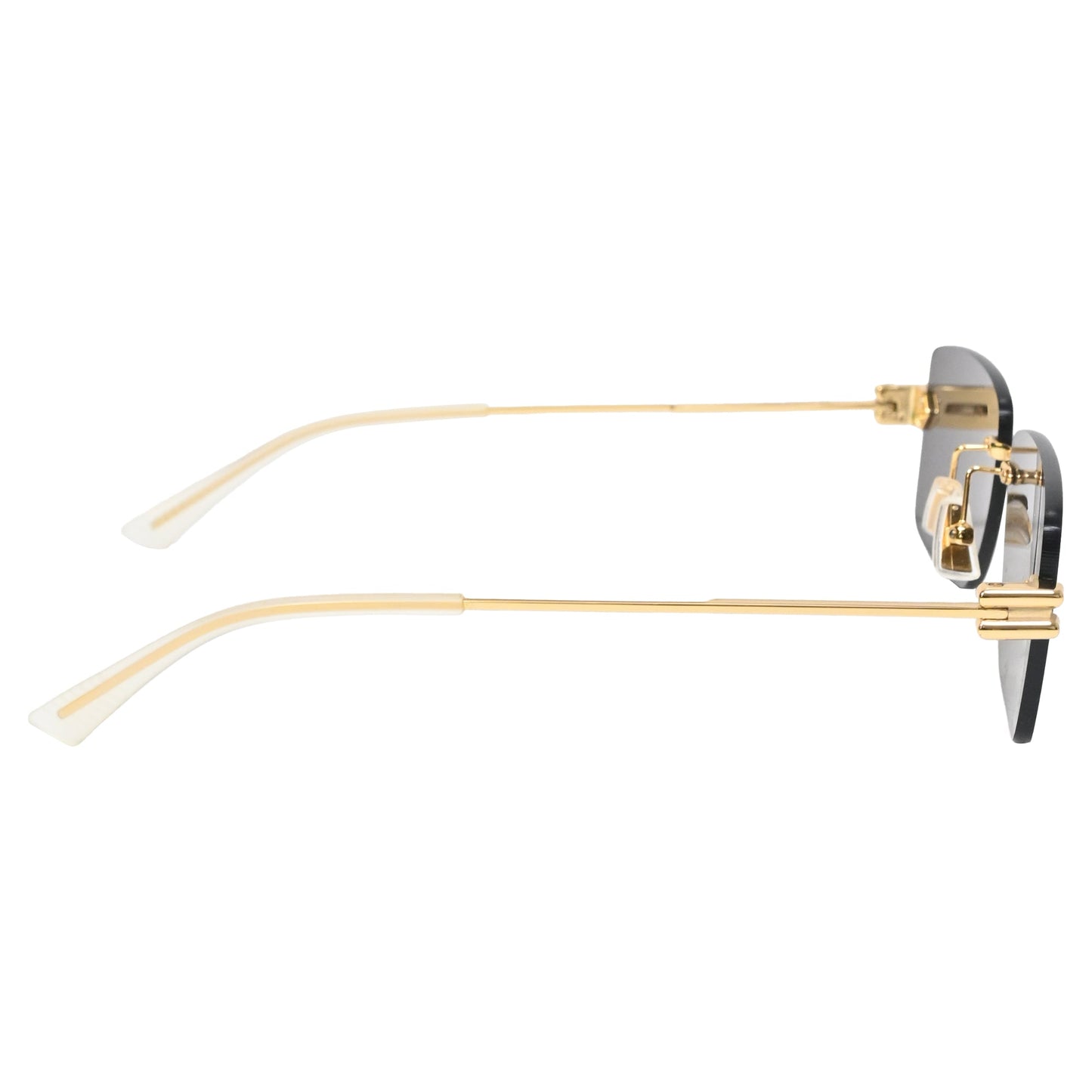 Luxury Bottega Veneta Frameless Sunglasses in Gold Metal