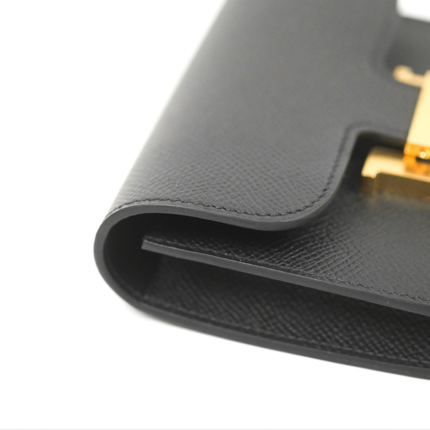 Hermès Constance Slim Wallet Black Epsom Gold Hardware