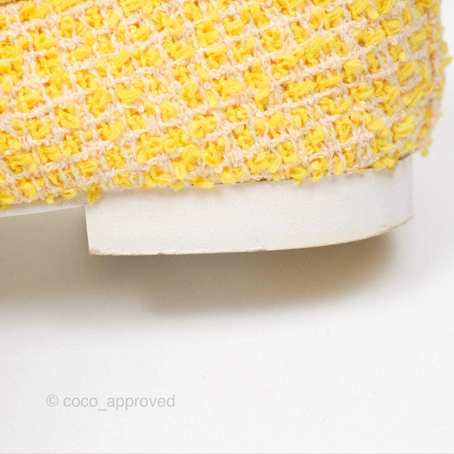 Chanel Ballerina Flats Yellow Tweed White Size 37