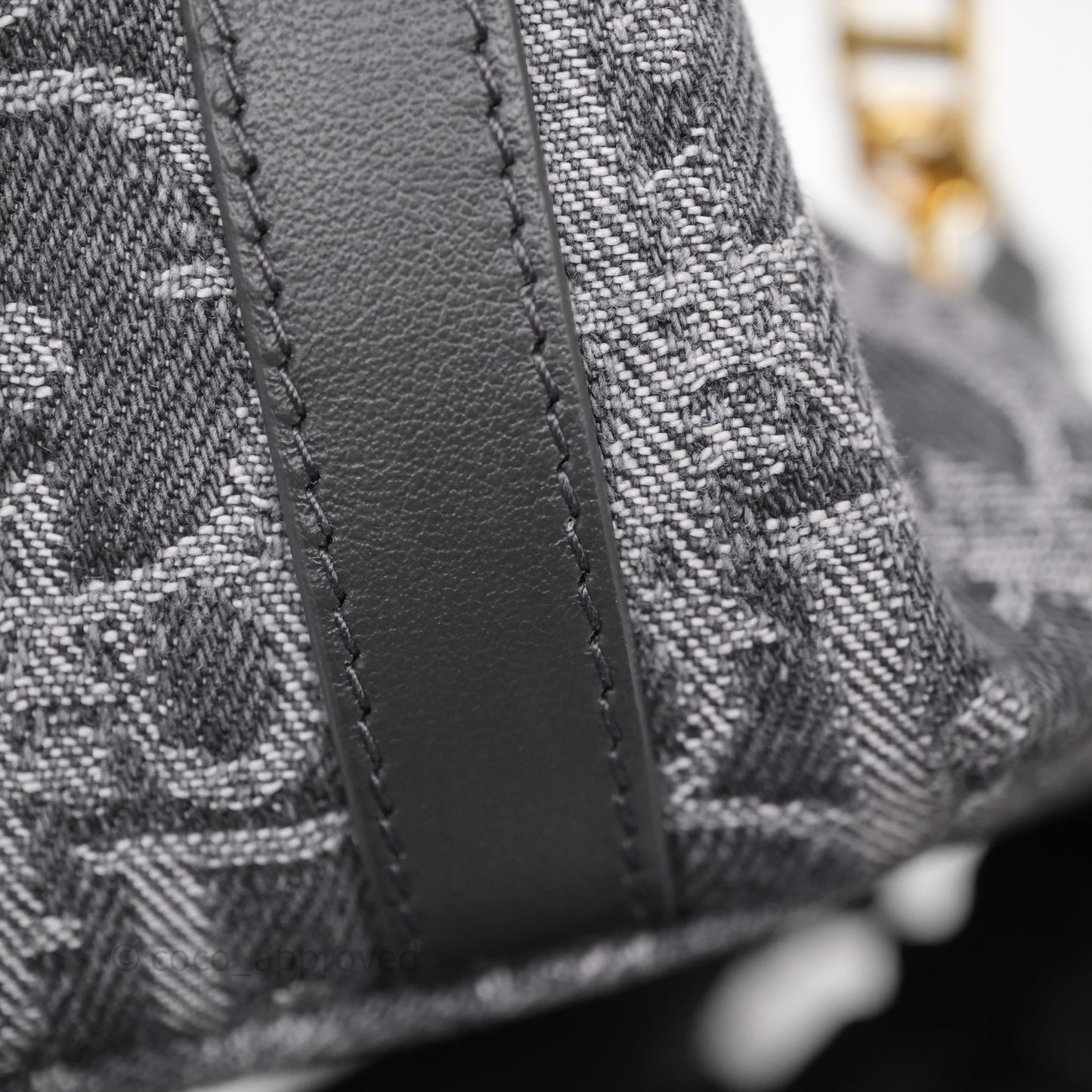 Christian Dior Diorstar Hobo Bag with Chain Gray Denim Dior Oblique Jacquard
