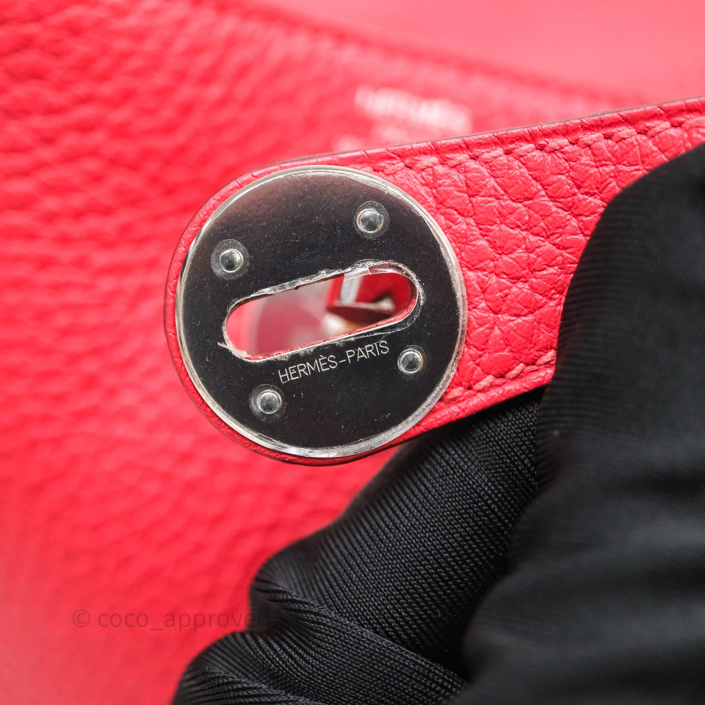 Hermes Lindy 26 Clemence Rouge Palladium Hardware