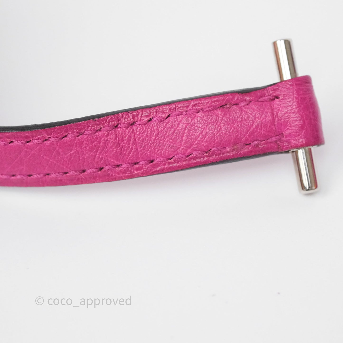 Hermès Roulis Mini 18 Rose Pourpre L3 Autruche Palladium Hardware