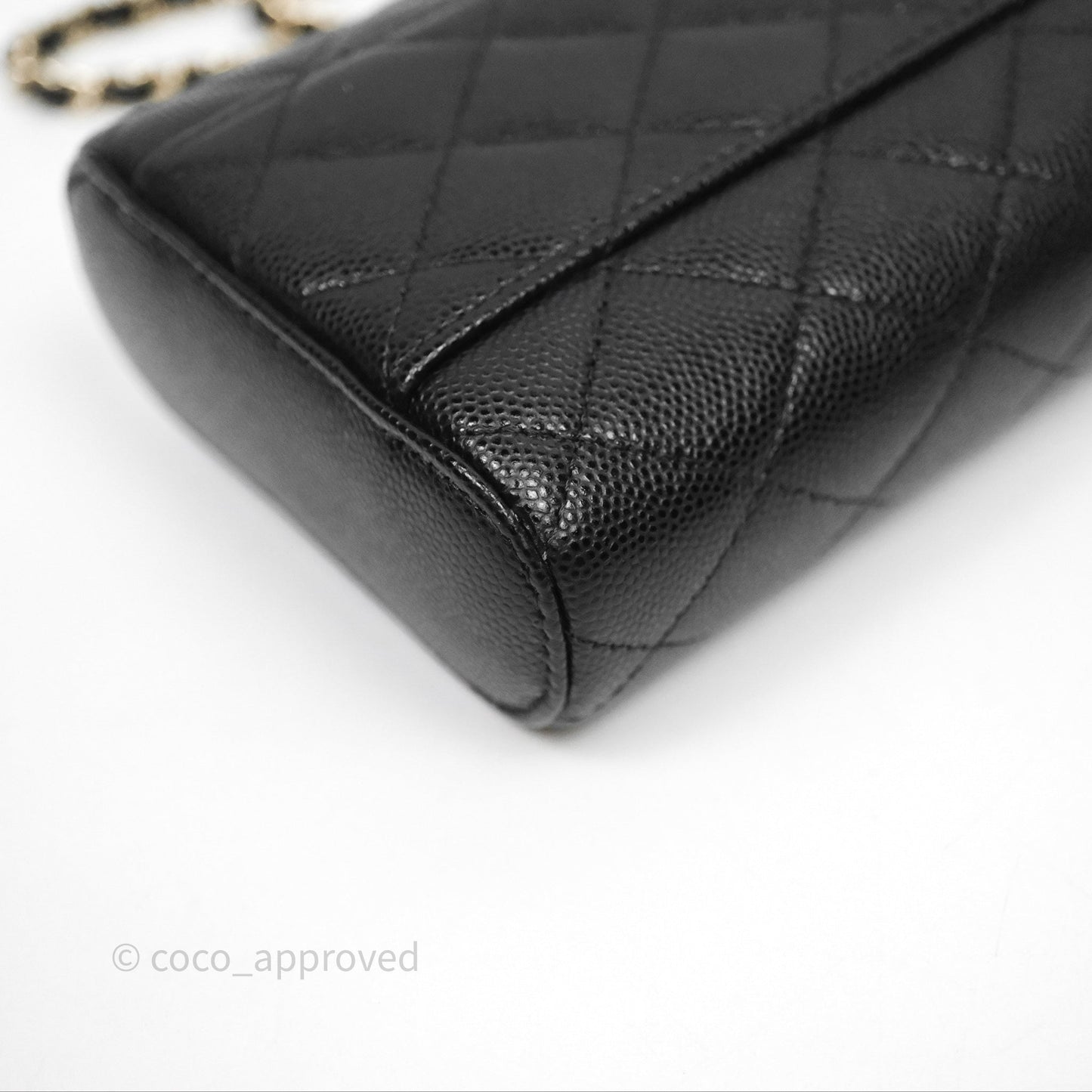 Chanel Classic Mini Vanity With Chain Black Caviar Gold Hardware