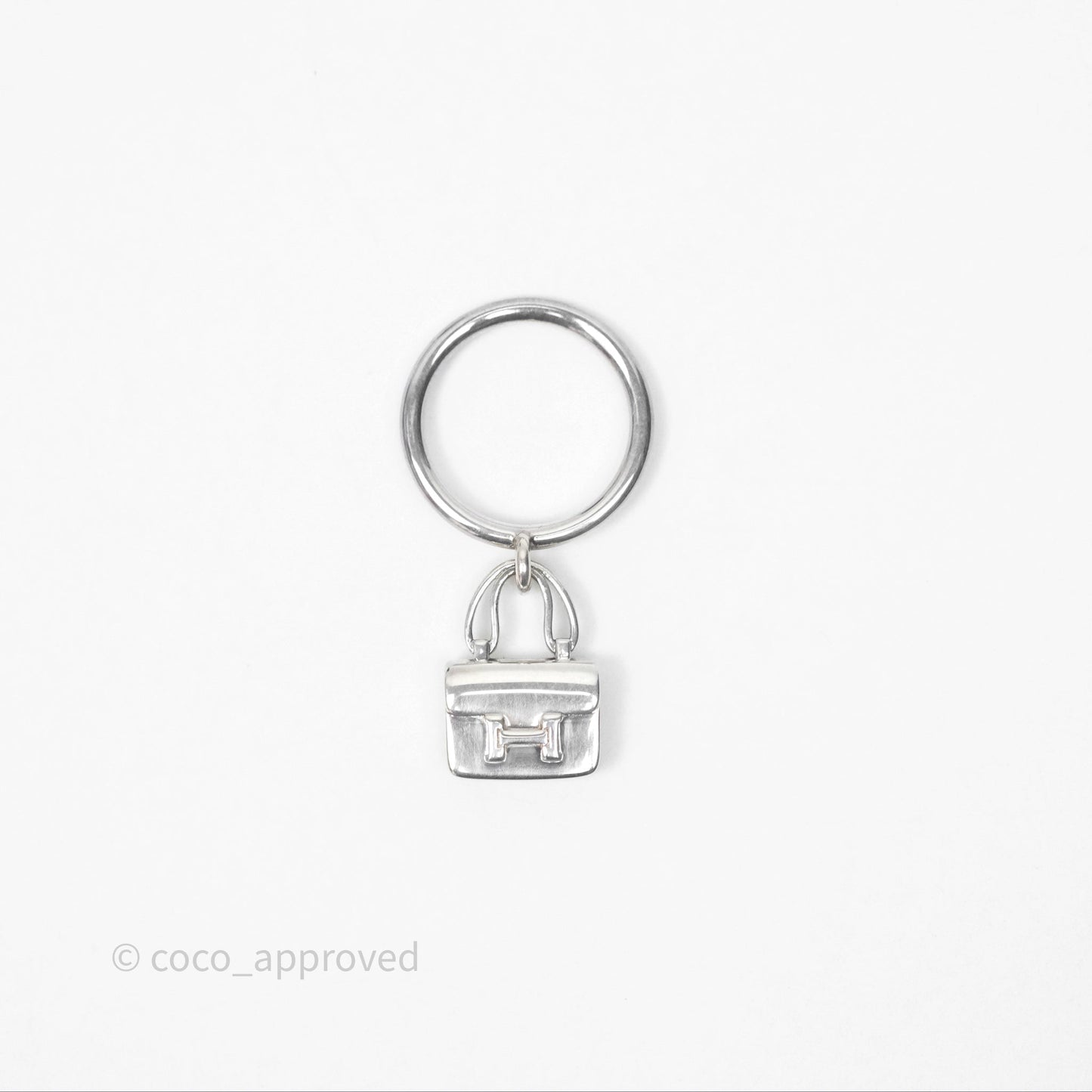 Hermès Amulettes Constance Ring in Sterling Silver Size 53