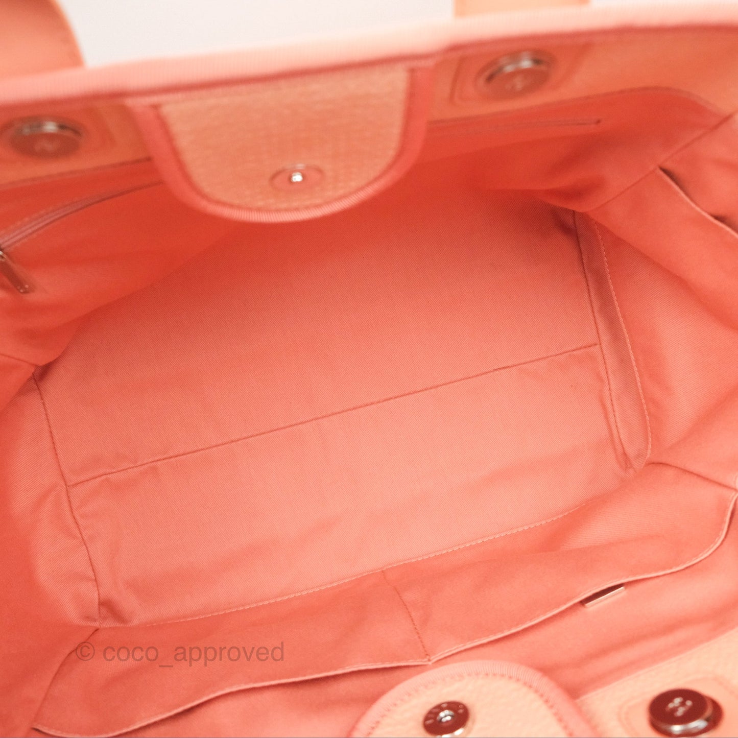 Chanel Large Deauville Coral Clair Canvas