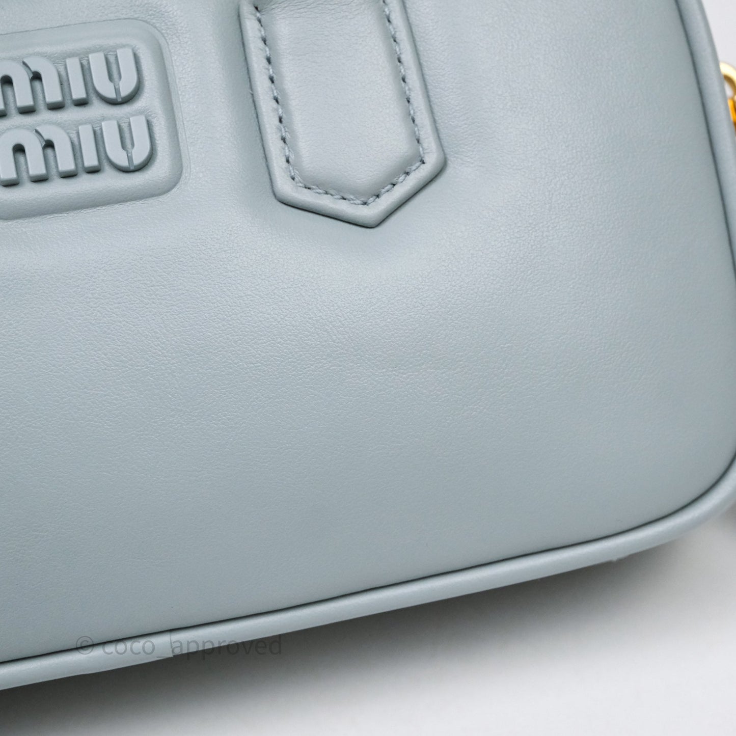 Miu Miu Arcadie Mini Bag Lago Blue Gold Hardware