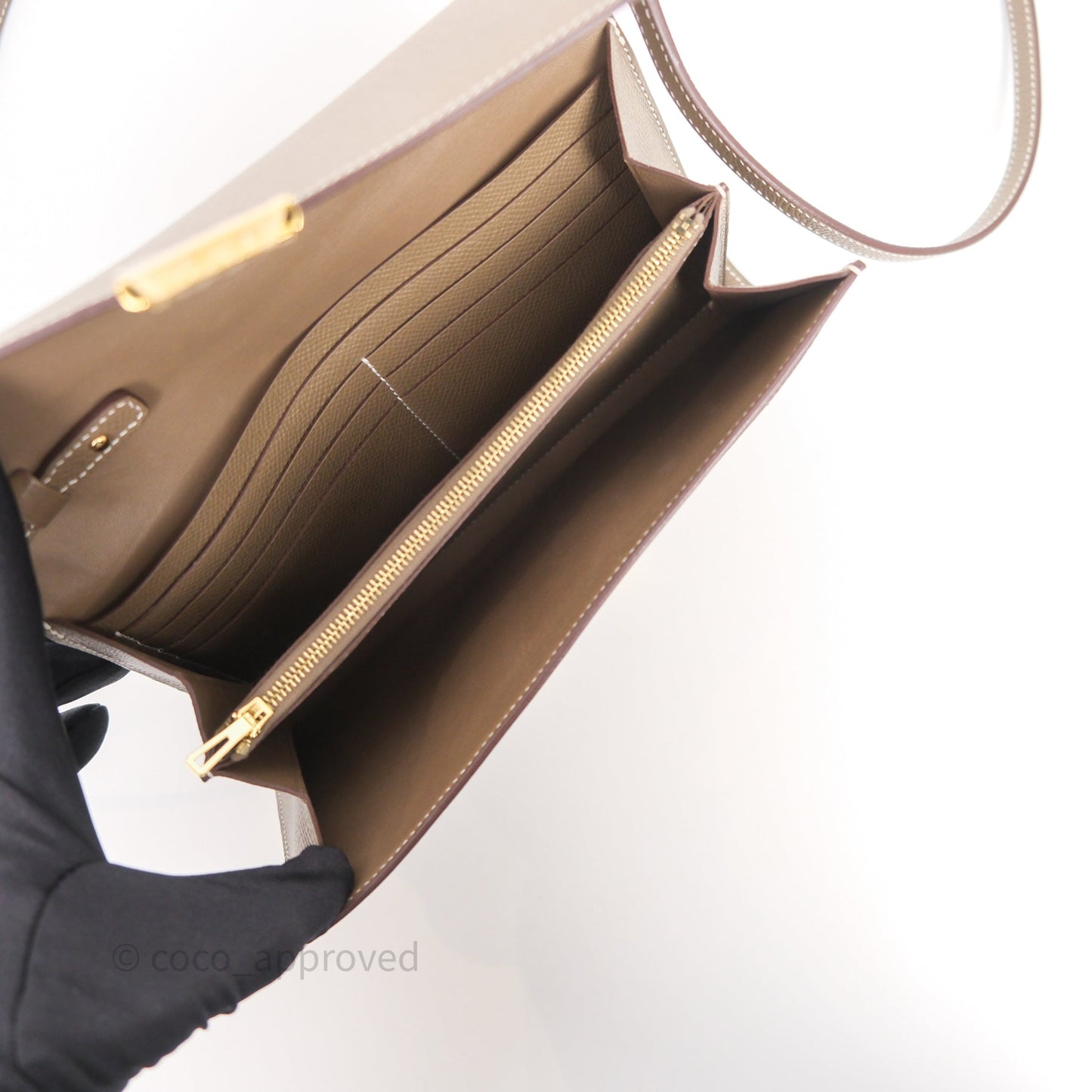Hermès Constance To Go Wallet Etoupe 18 Epsom Gold Hardware