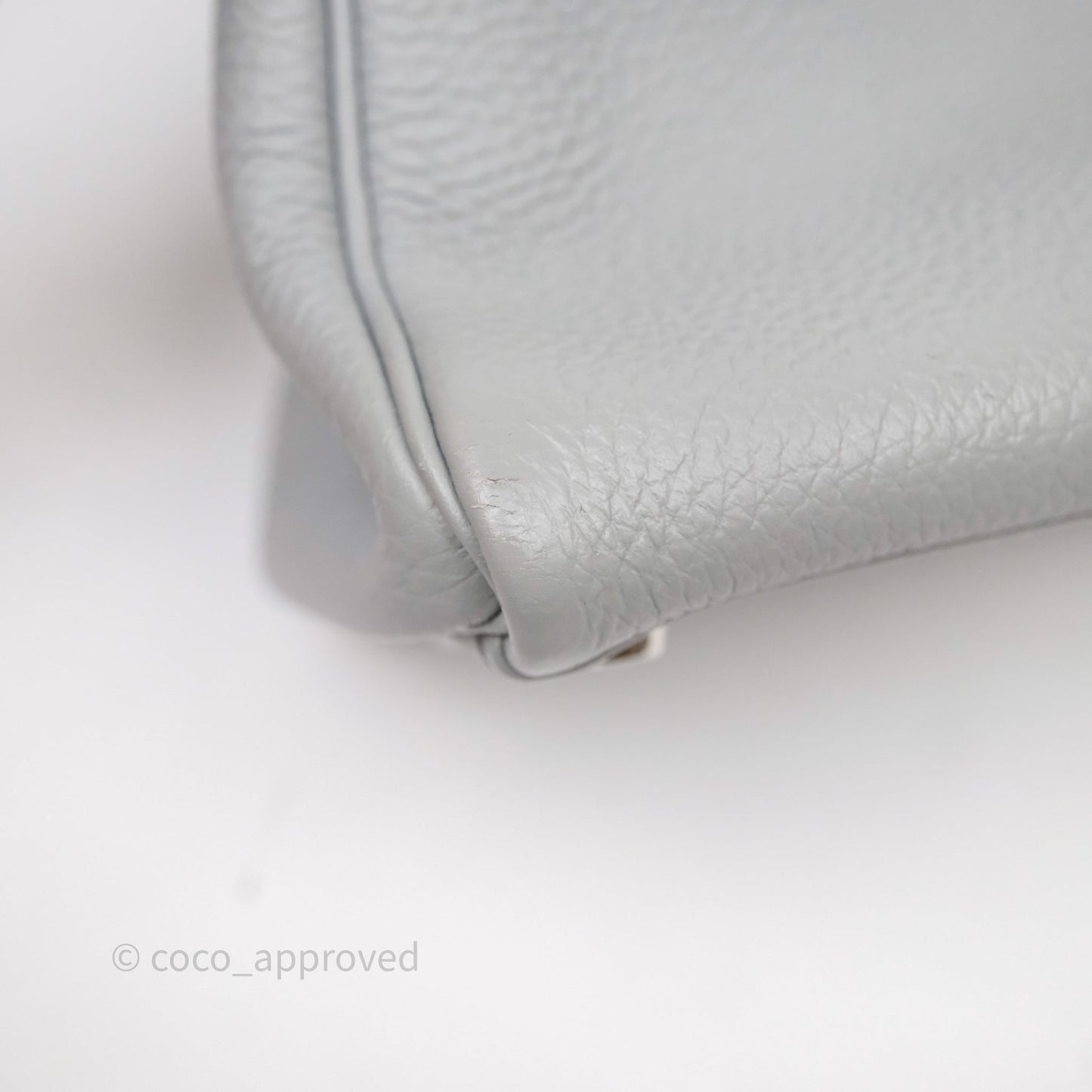 Hermès Kelly 32 Retourne Bleu Glacier 8U Togo Palladium Hardware