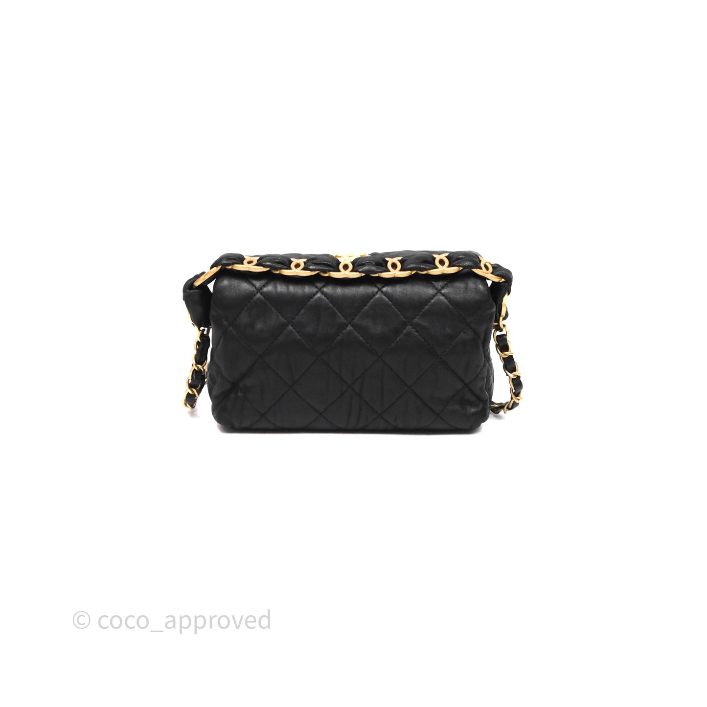 Chanel Small Hobo Bag Crumpled Black Lambskin Aged Gold Hardware