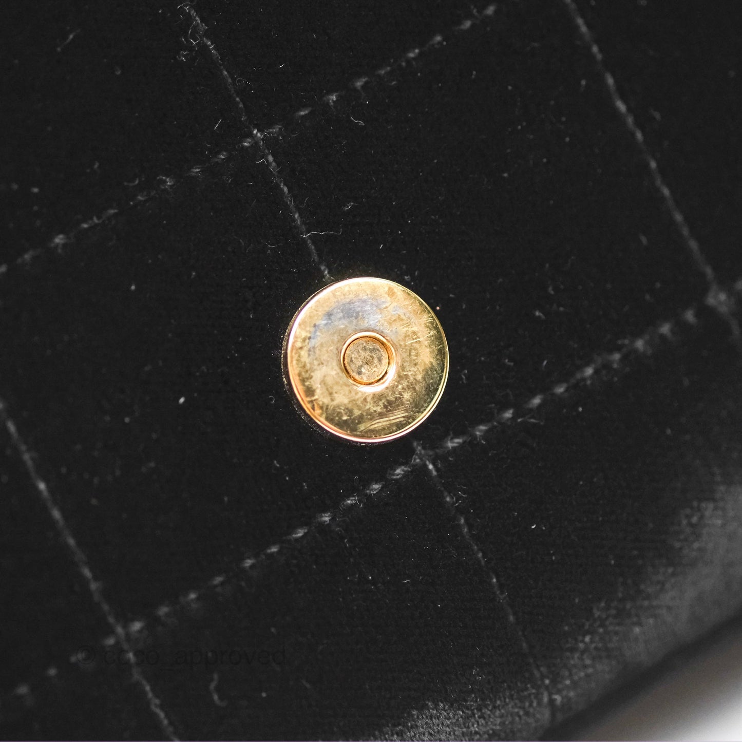 Chanel Vintage Mini Chocolate Bar Camellia Flap Black Velvet Gold Hardware