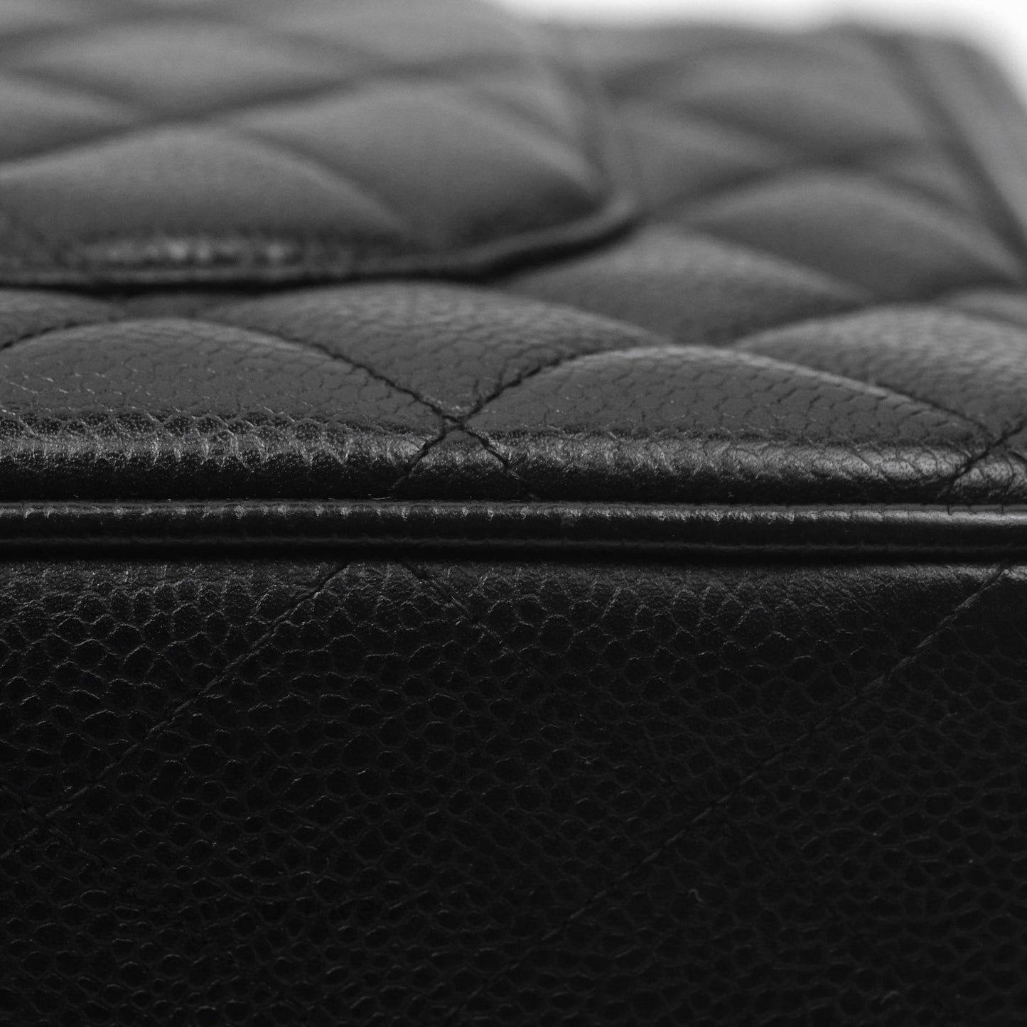 Chanel Vintage Jumbo Single Flap Black Caviar 24K Gold Hardware
