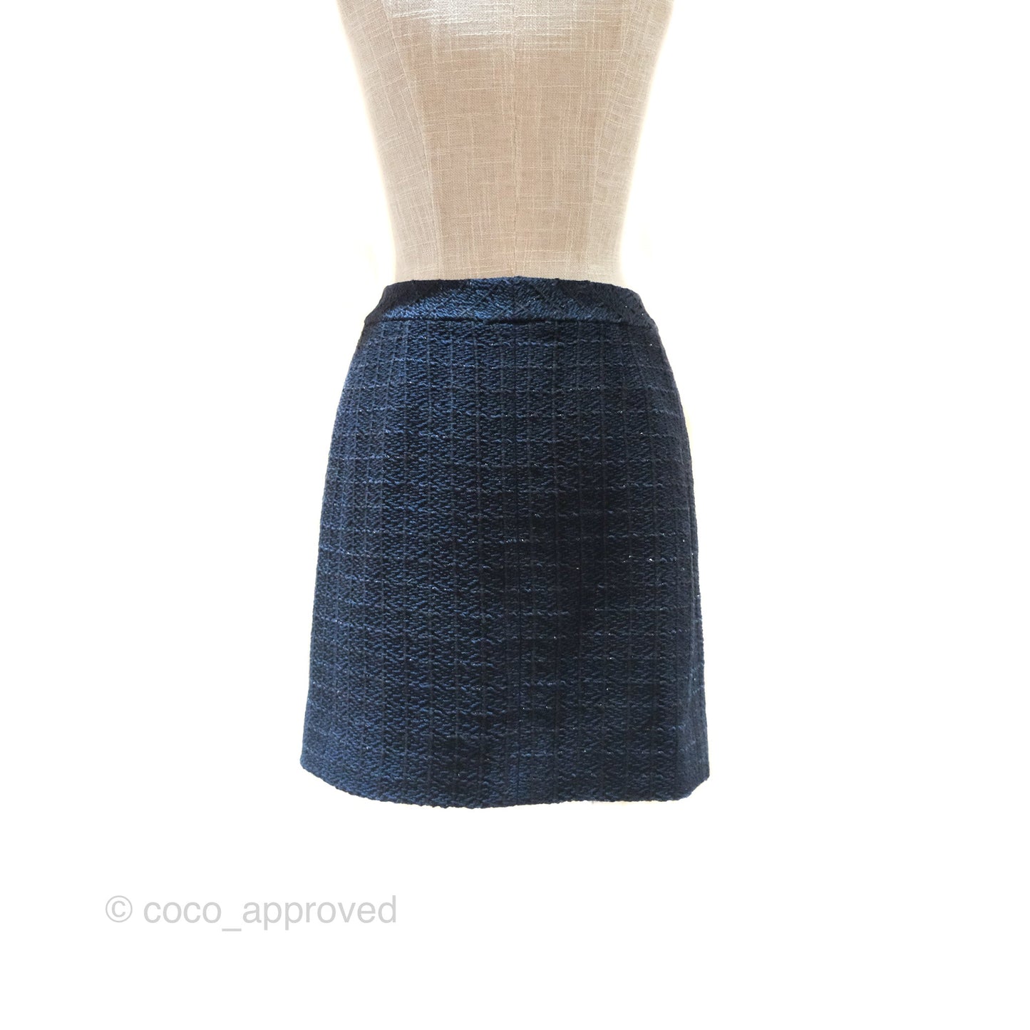 Chanel Tweed Skirt Navy Size 36