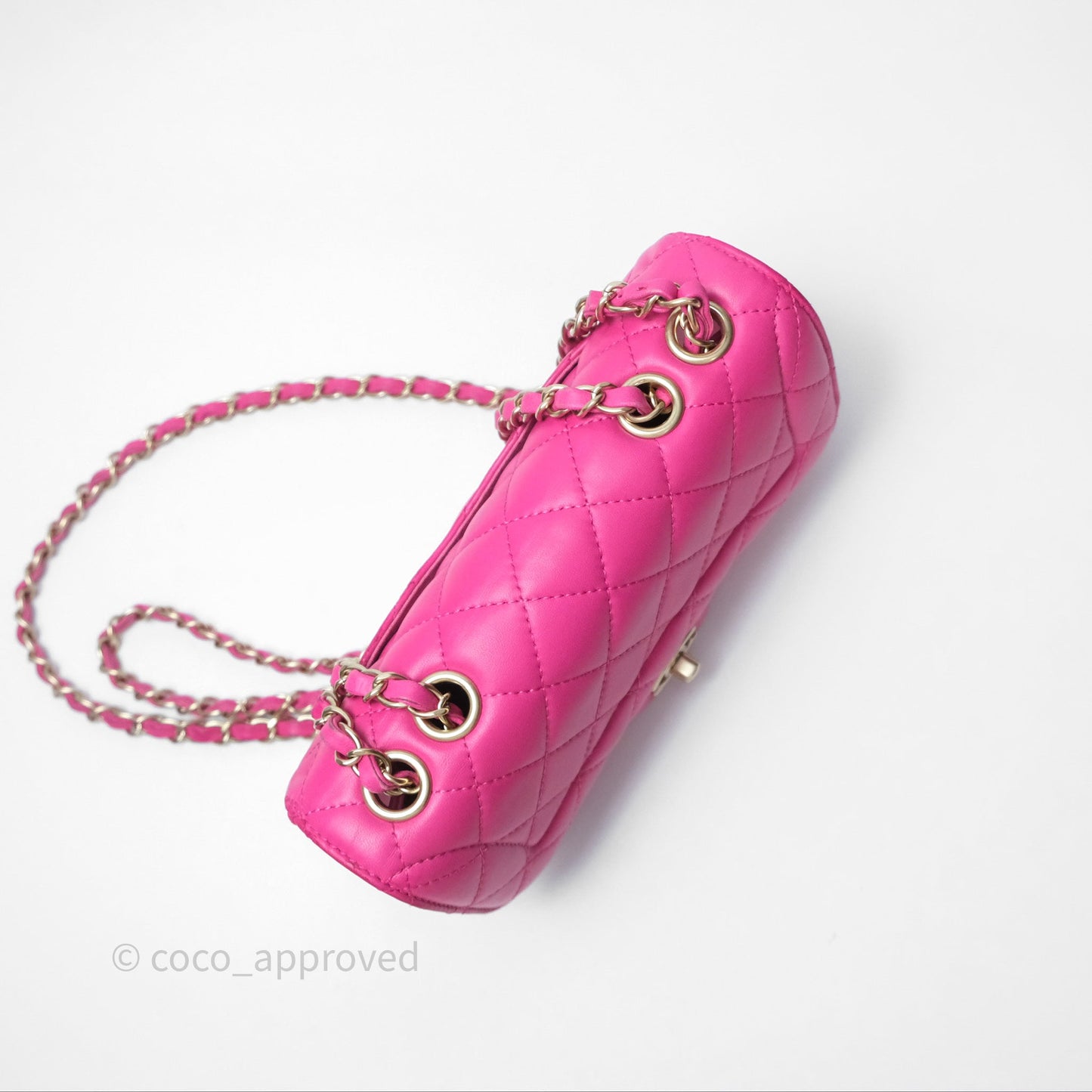 Chanel Quilted Mini Mademoiselle Chic Flap Dark Pink Lambskin Aged Gold Hardware