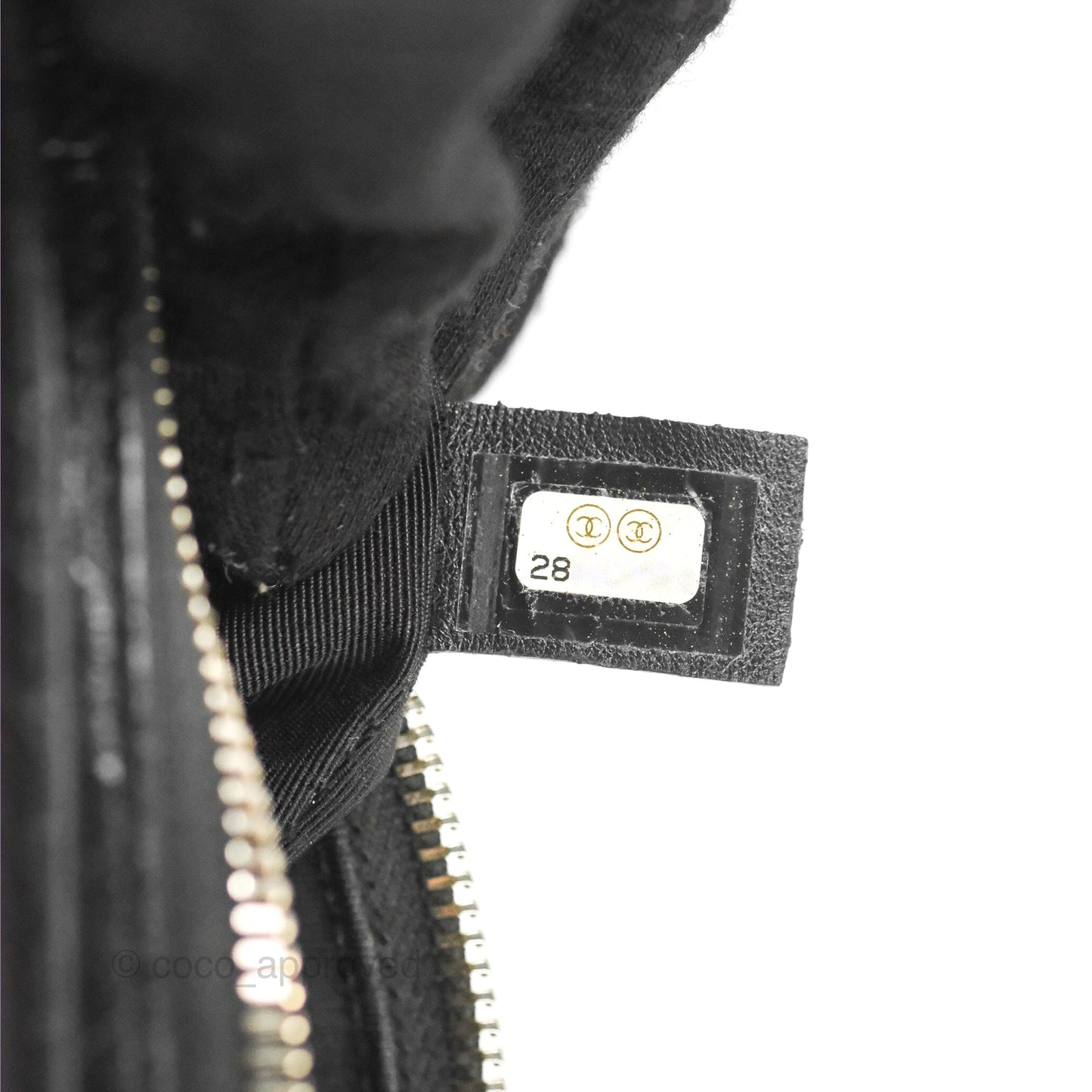 Chanel Small Gabrielle Hobo with Logo Handle Black Croc Embossed Calfskin