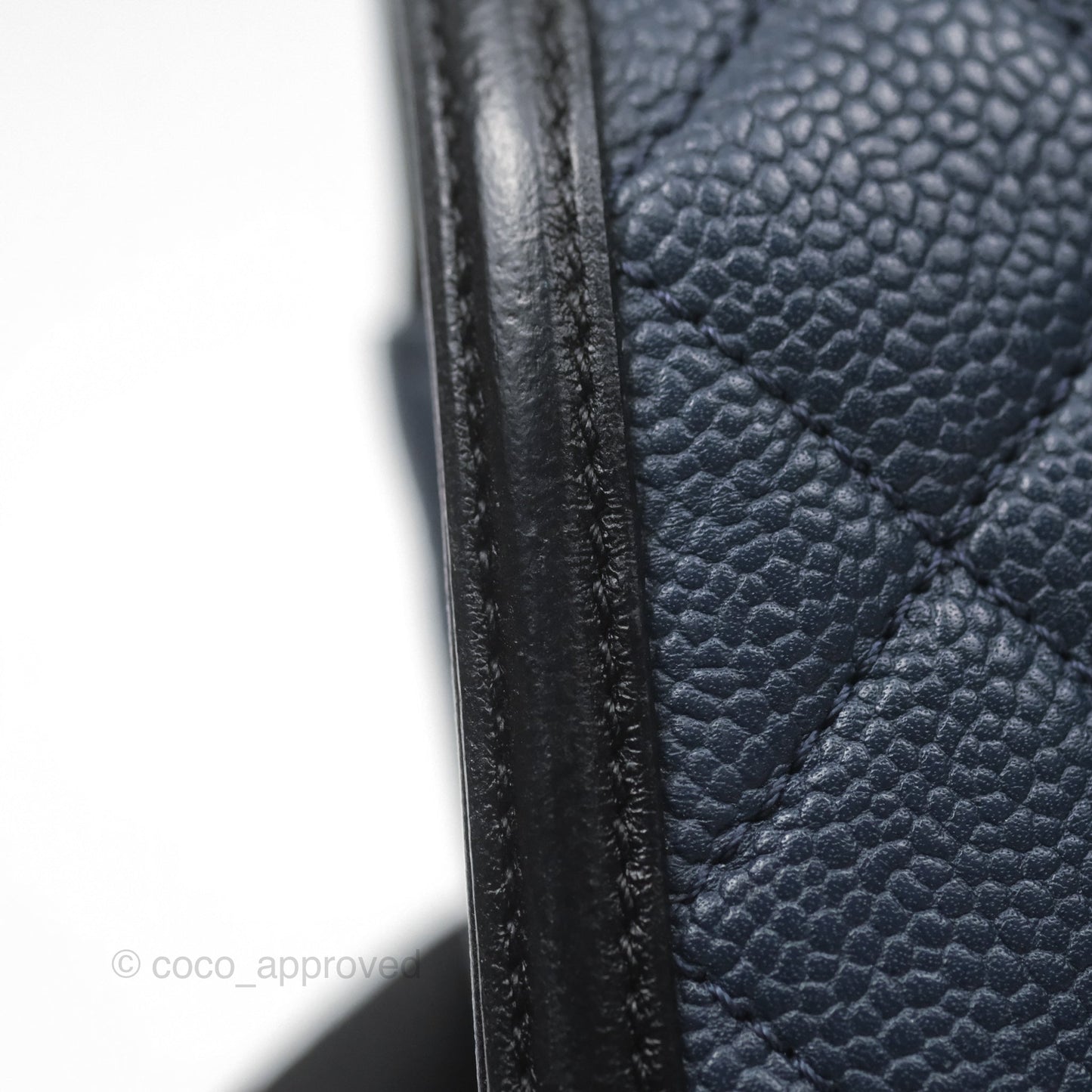 Chanel Small CC Filigree Flap Quilted Navy Black Caviar Aged Gold Hardware