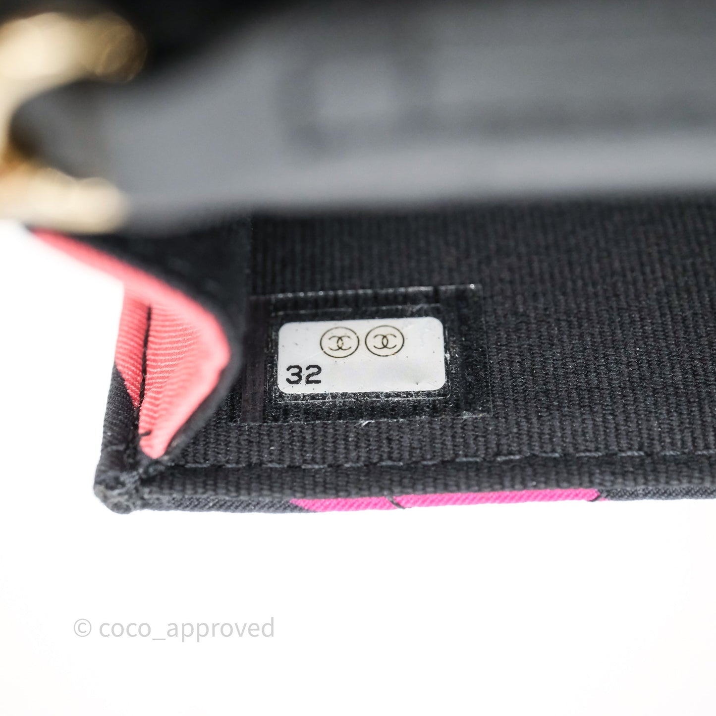 Chanel Mini Wallet With Chain CC Floral Printed Fabric Gold Hardware