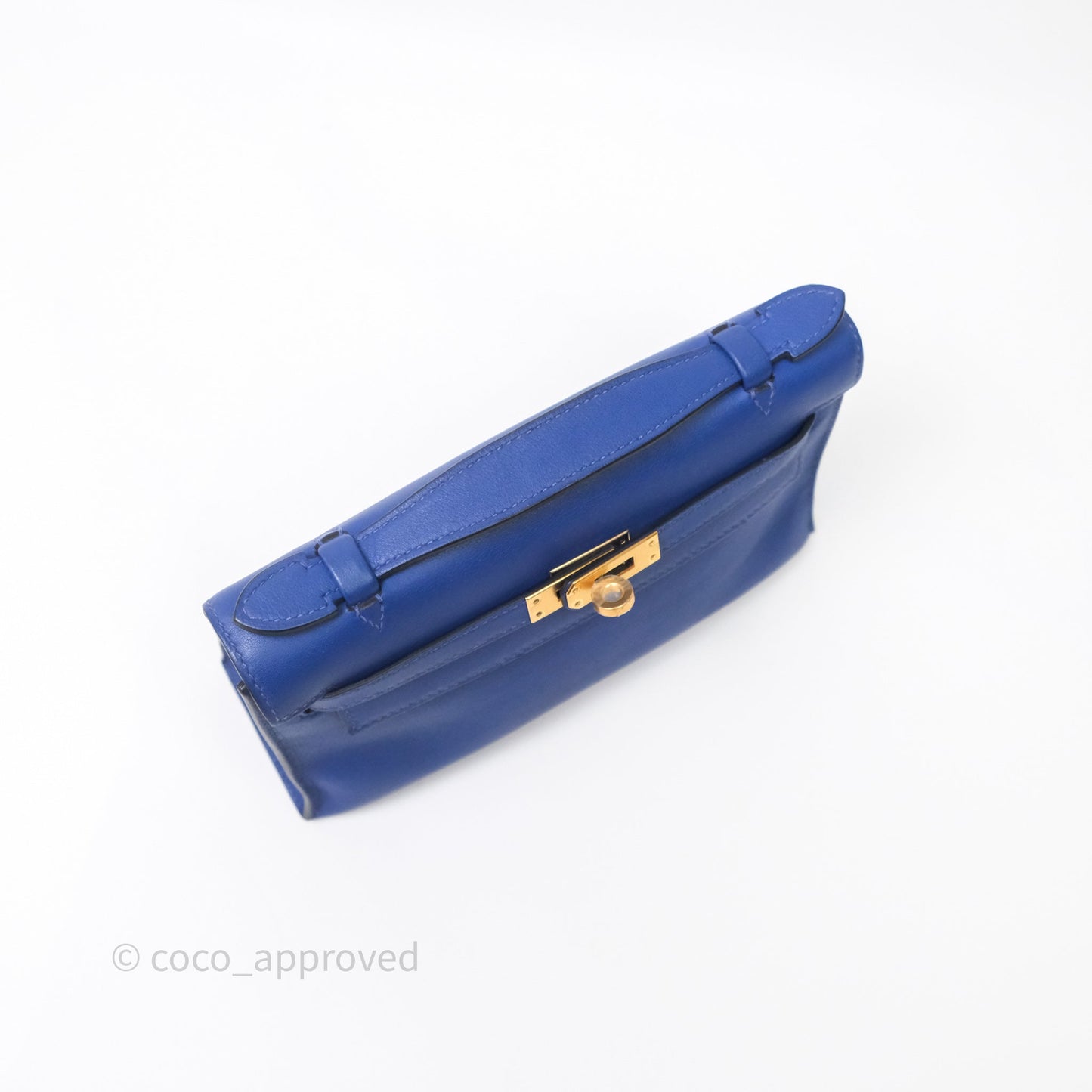 Hermès Kelly Pochette Clutch Electric Blue Swift Gold Hardware
