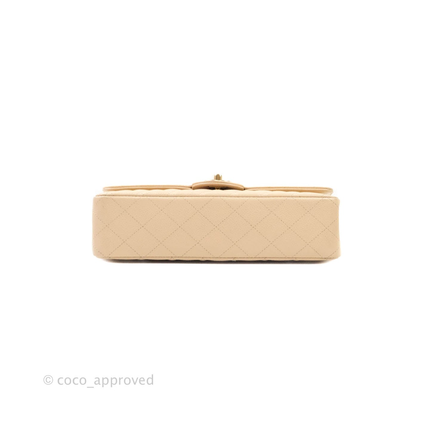 Chanel Classic M/L Medium Double Flap Beige Caviar Gold Hardware