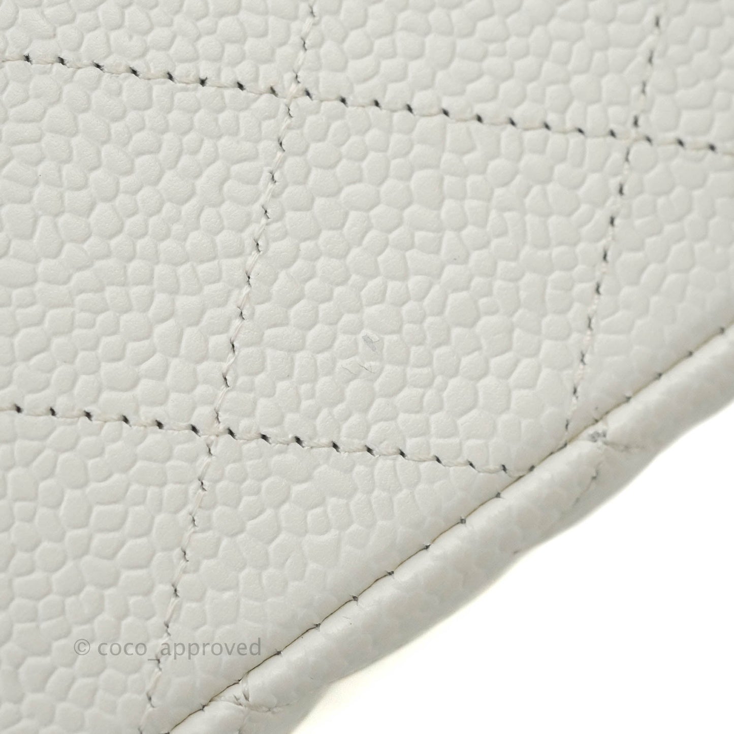 Chanel Quilted M/L Medium Double Flap White Caviar Silver Hardware