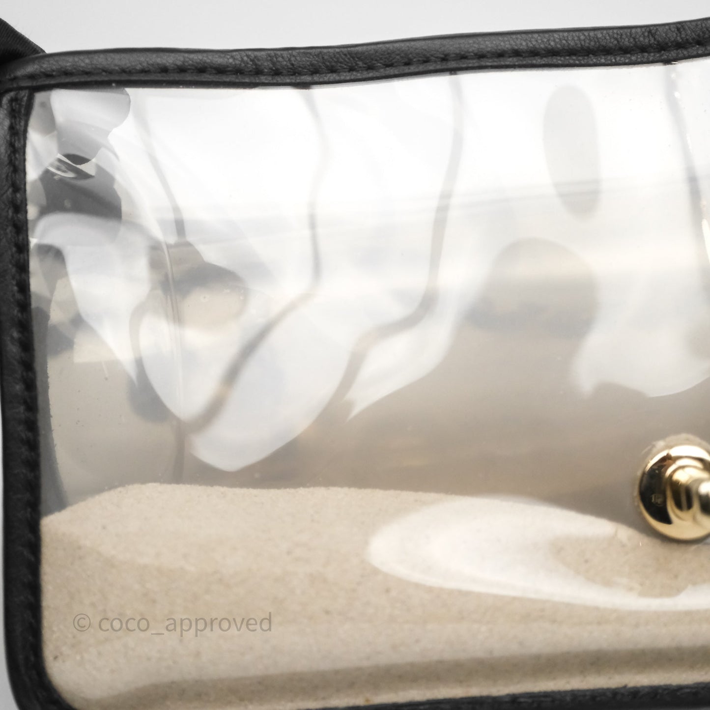 Chanel Medium Sand By The Sea PVC Flap Black Lambskin Gold Hardware