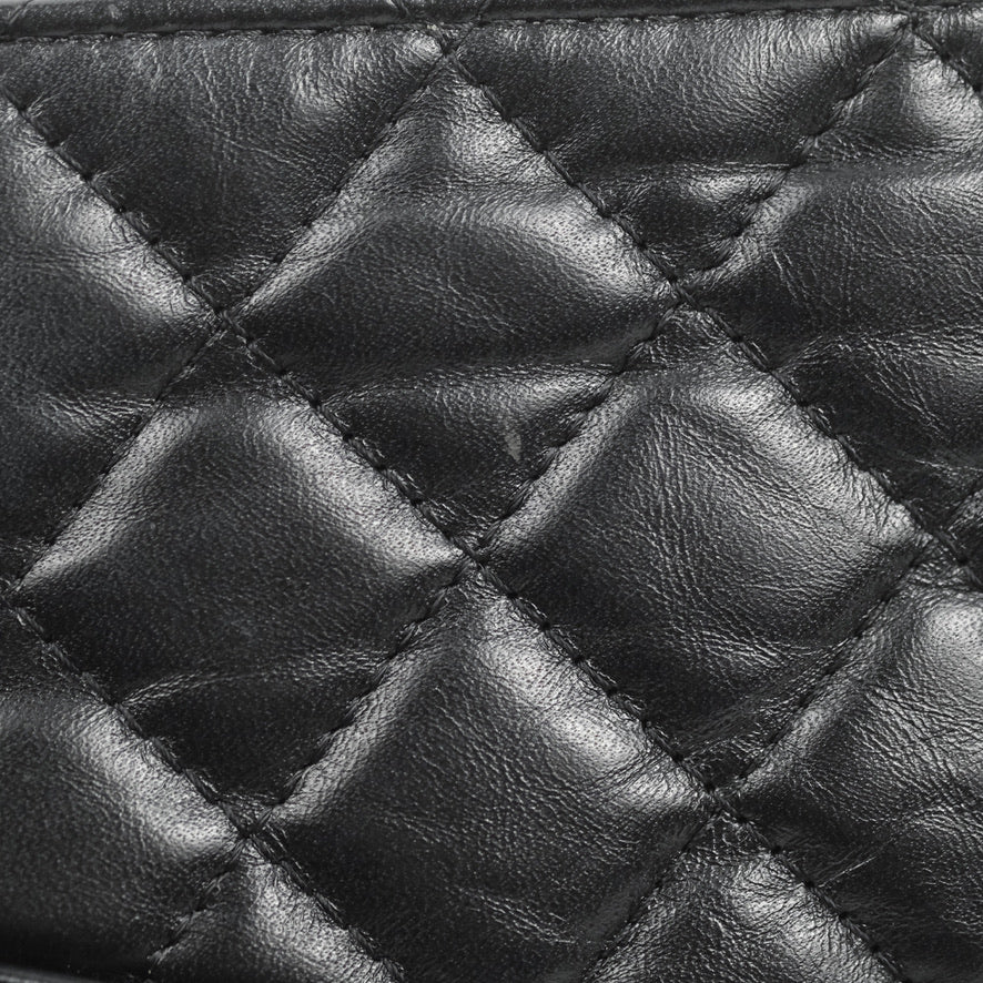 Chanel Gabrielle Clutch With Chain Aged Calfskin So Black