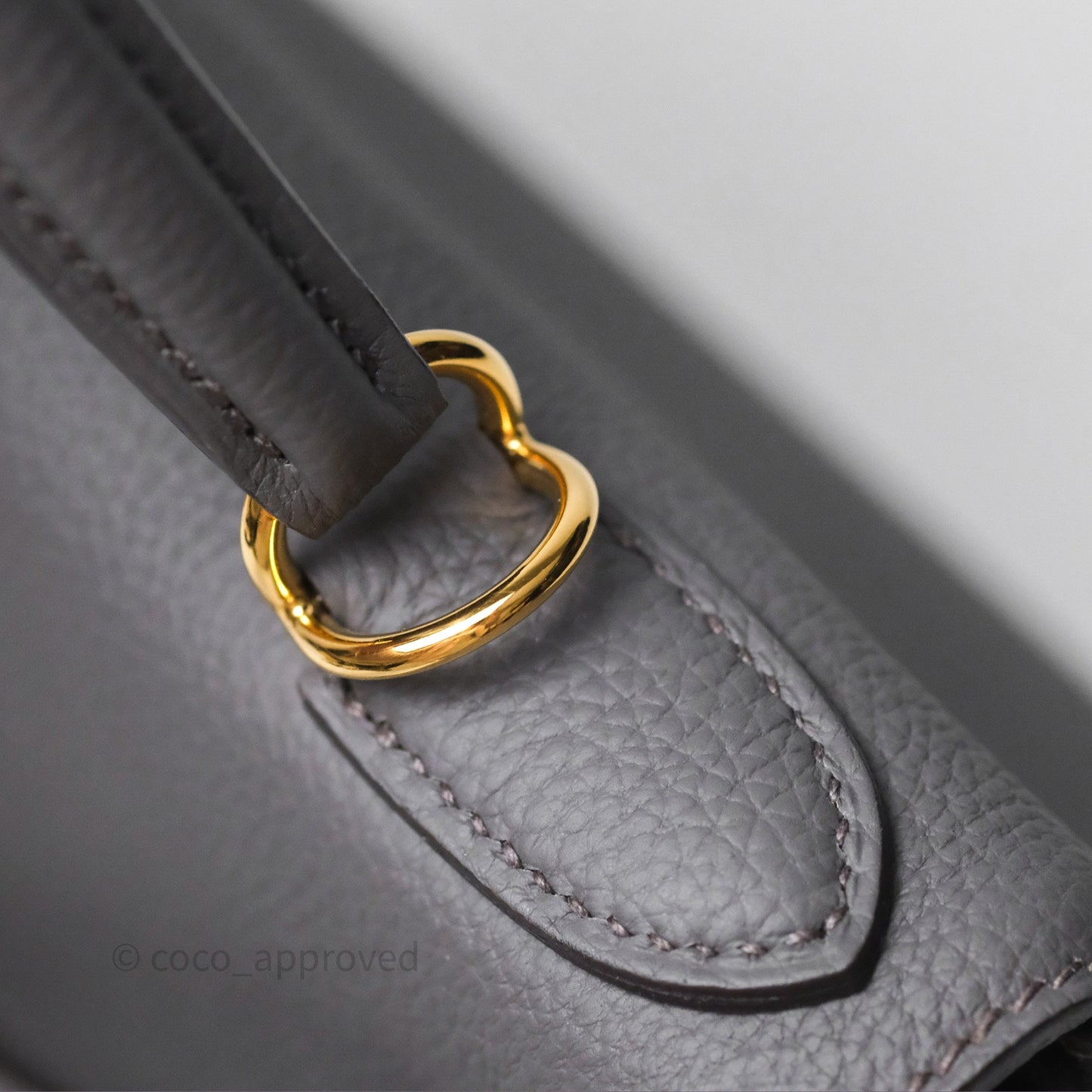 Hermès Kelly II 28 Retourne Etain 8F Togo Gold Hardware
