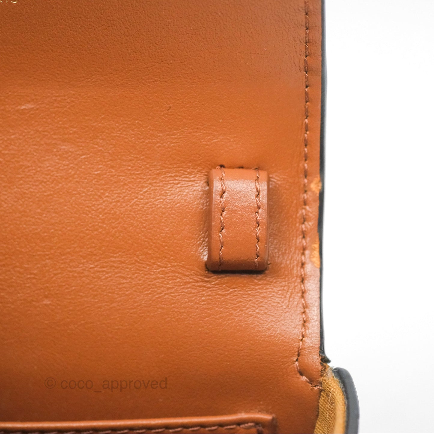 Celine Mini Triomphe Tan Canvas Calfskin