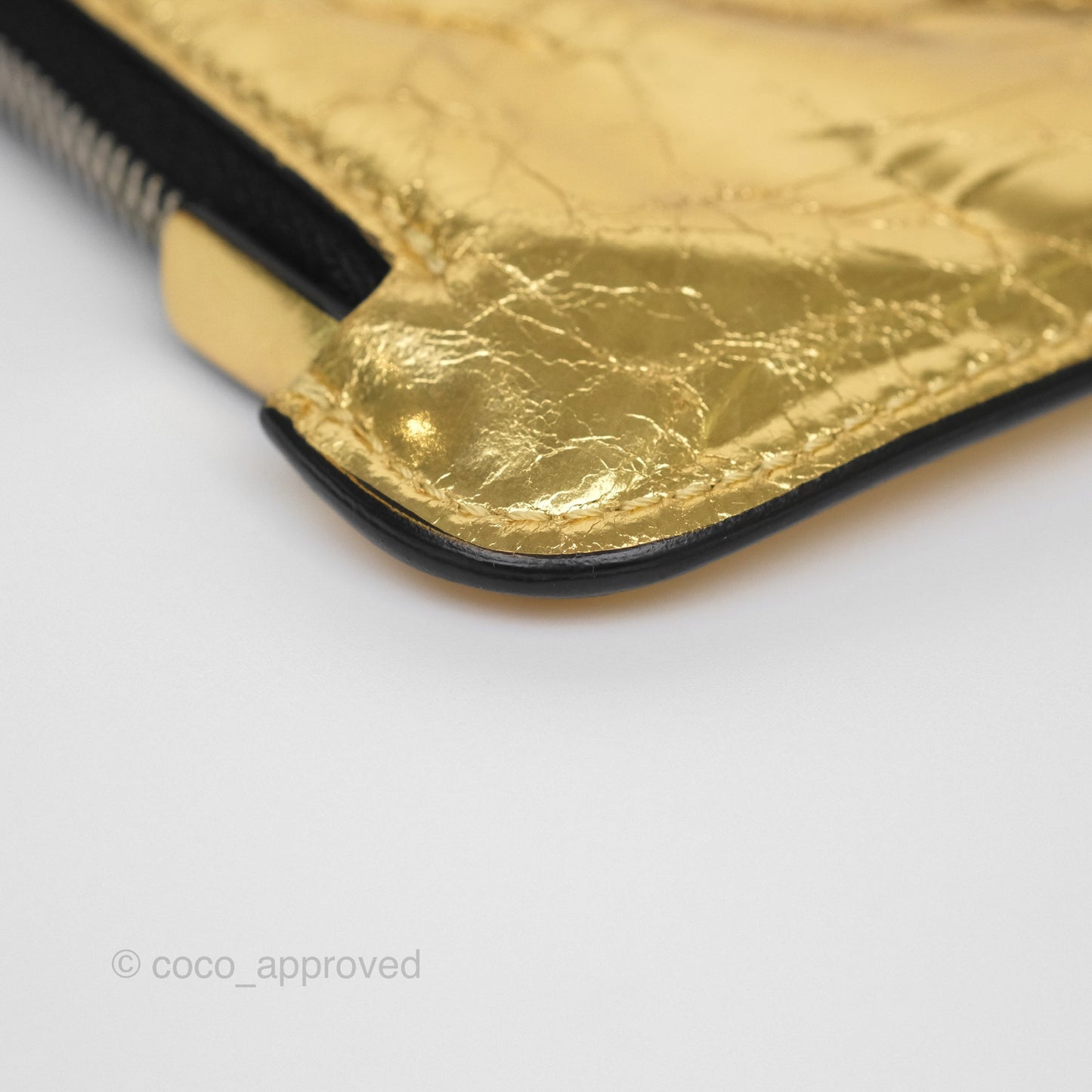 Chanel Large Feministe Maize Feminine Pouch Clutch Metallic Gold Crumpled Lambskin