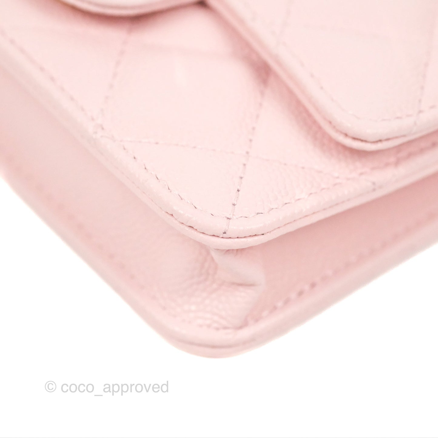 Chanel Mini Wallet With Chain Light Pink Caviar Gold Hardware