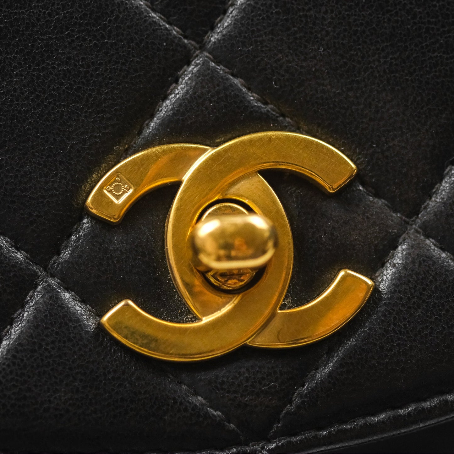 Chanel Vintage CC Duma Backpack Black Lambskin 24K Gold Hardware