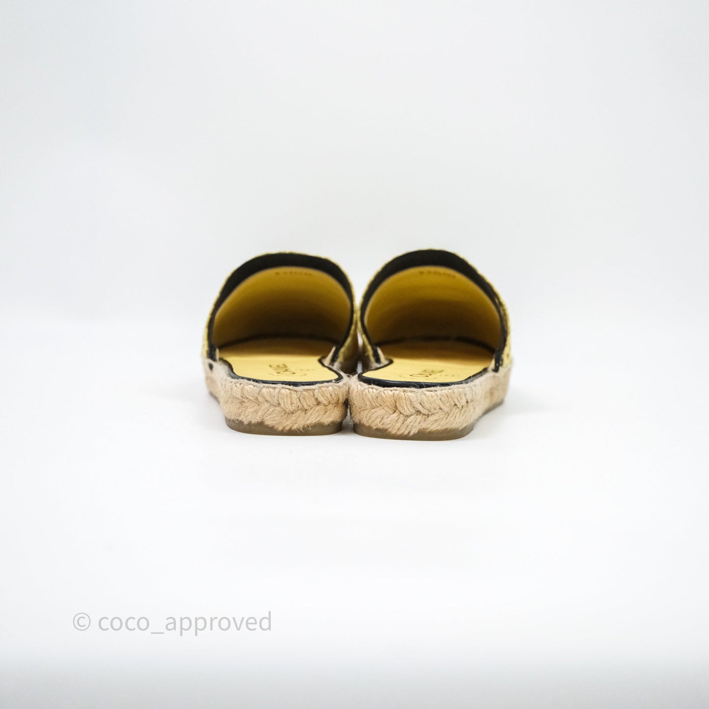 Chanel CC Logo Yellow/Black Slippers Size 38