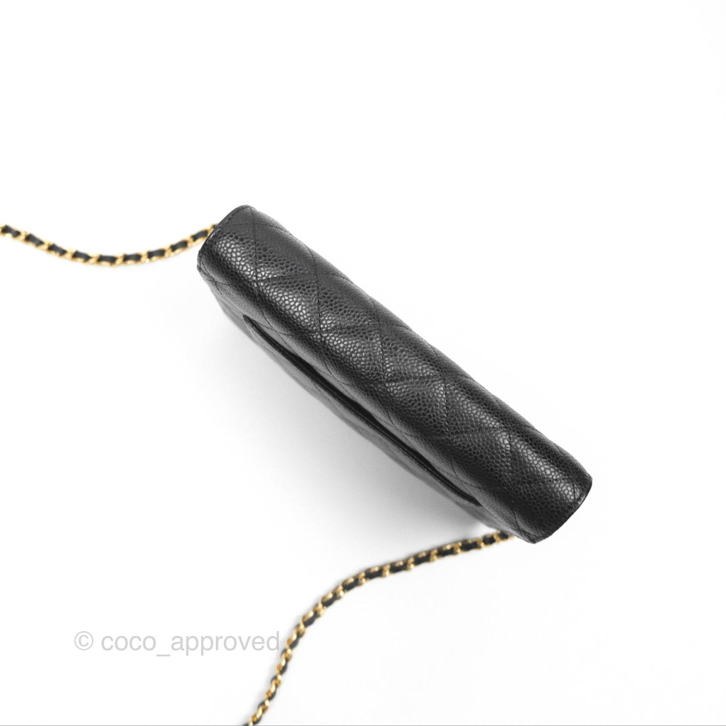 Chanel Classic Wallet On Chain WOC Quilted Black Caviar Gold Hardware