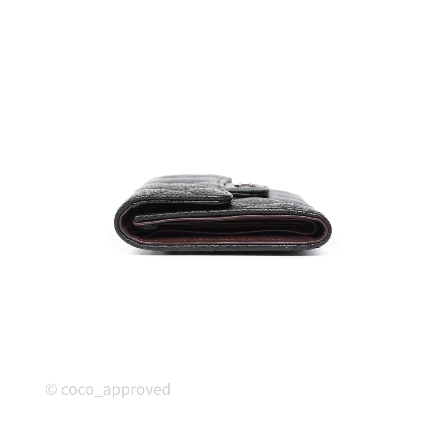 Chanel Classic Short Flap Wallet Black Caviar Silver Hardware