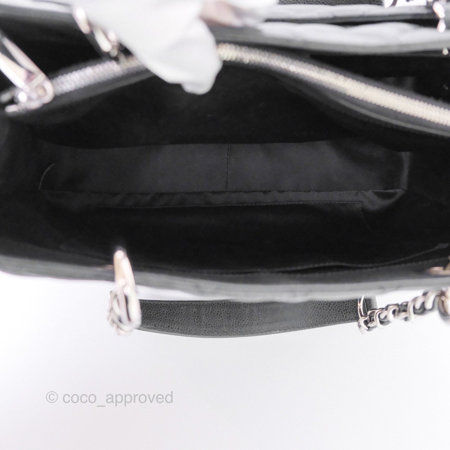 Chanel GST Black Caviar Silver Hardware