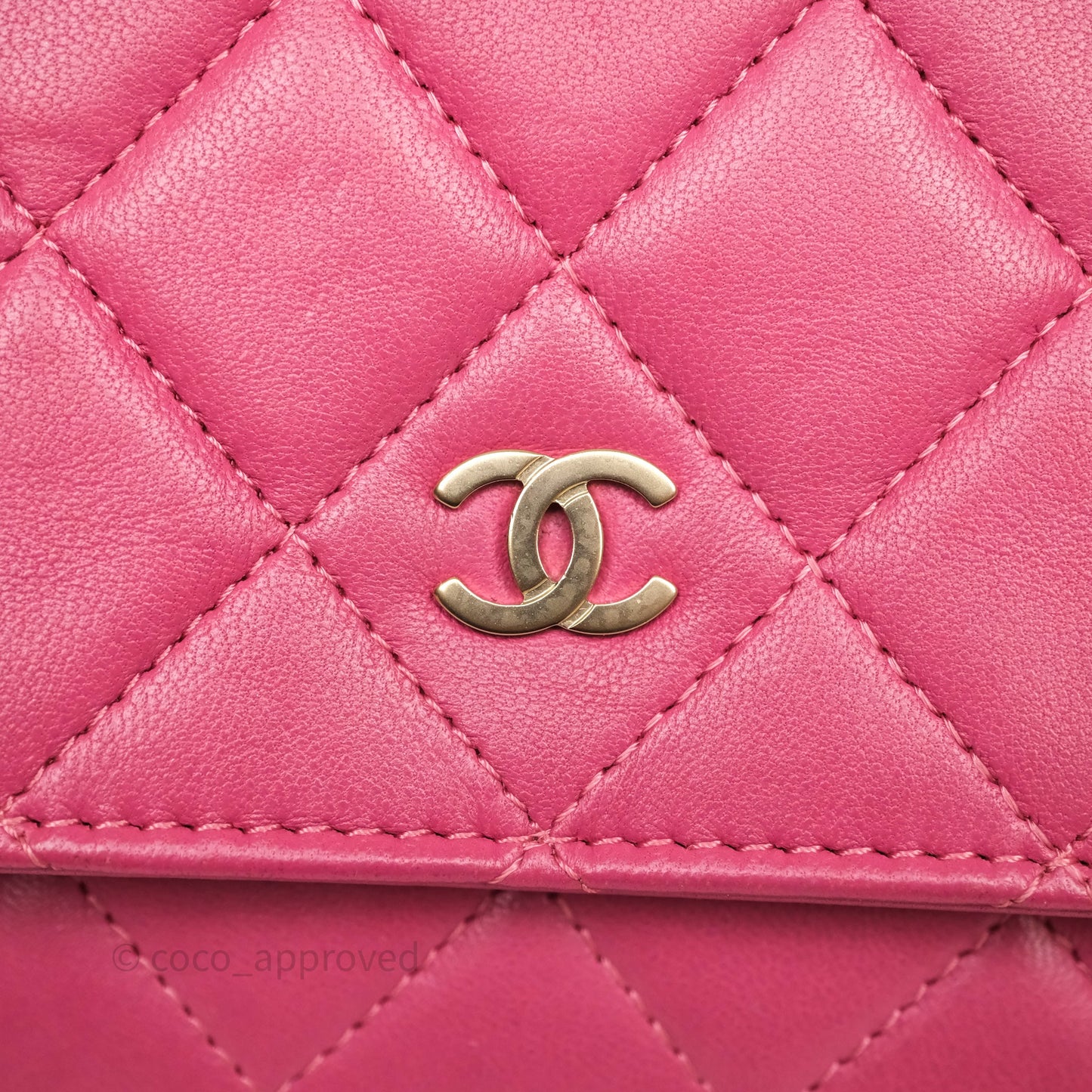 Chanel Quilted Classic WOC Pink Lambskin Gold Hardware