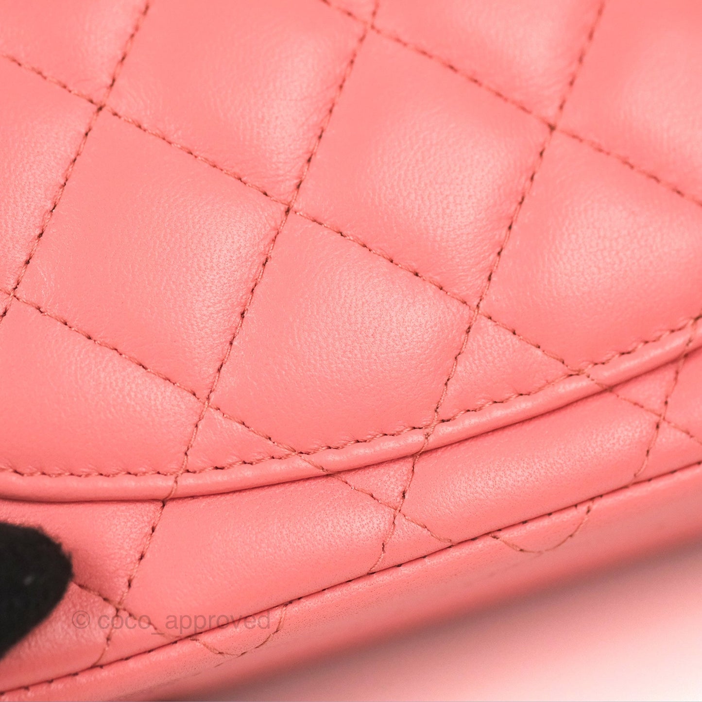 Chanel Quilted Mini Square Flap Pink Lambskin Gold Hardware