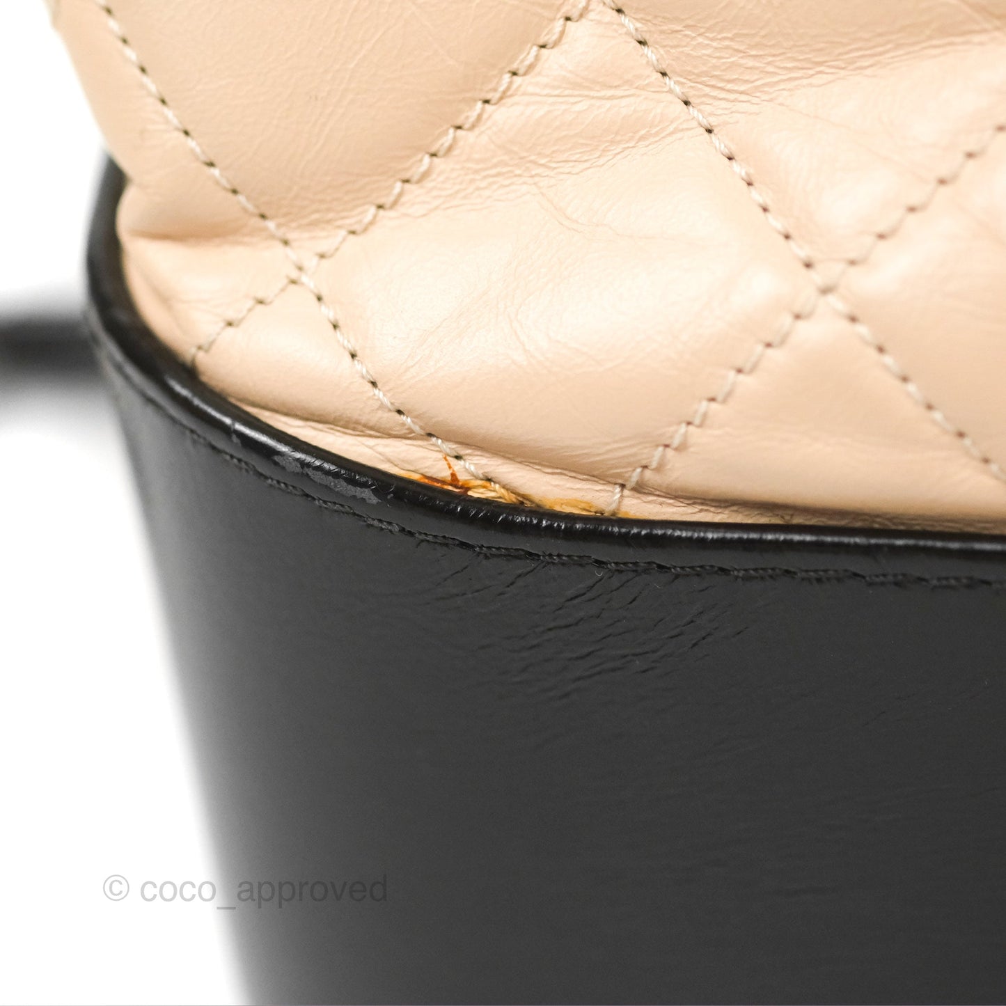 Chanel Large Gabrielle Shopping Tote Quilted Beige Aged Calfskin