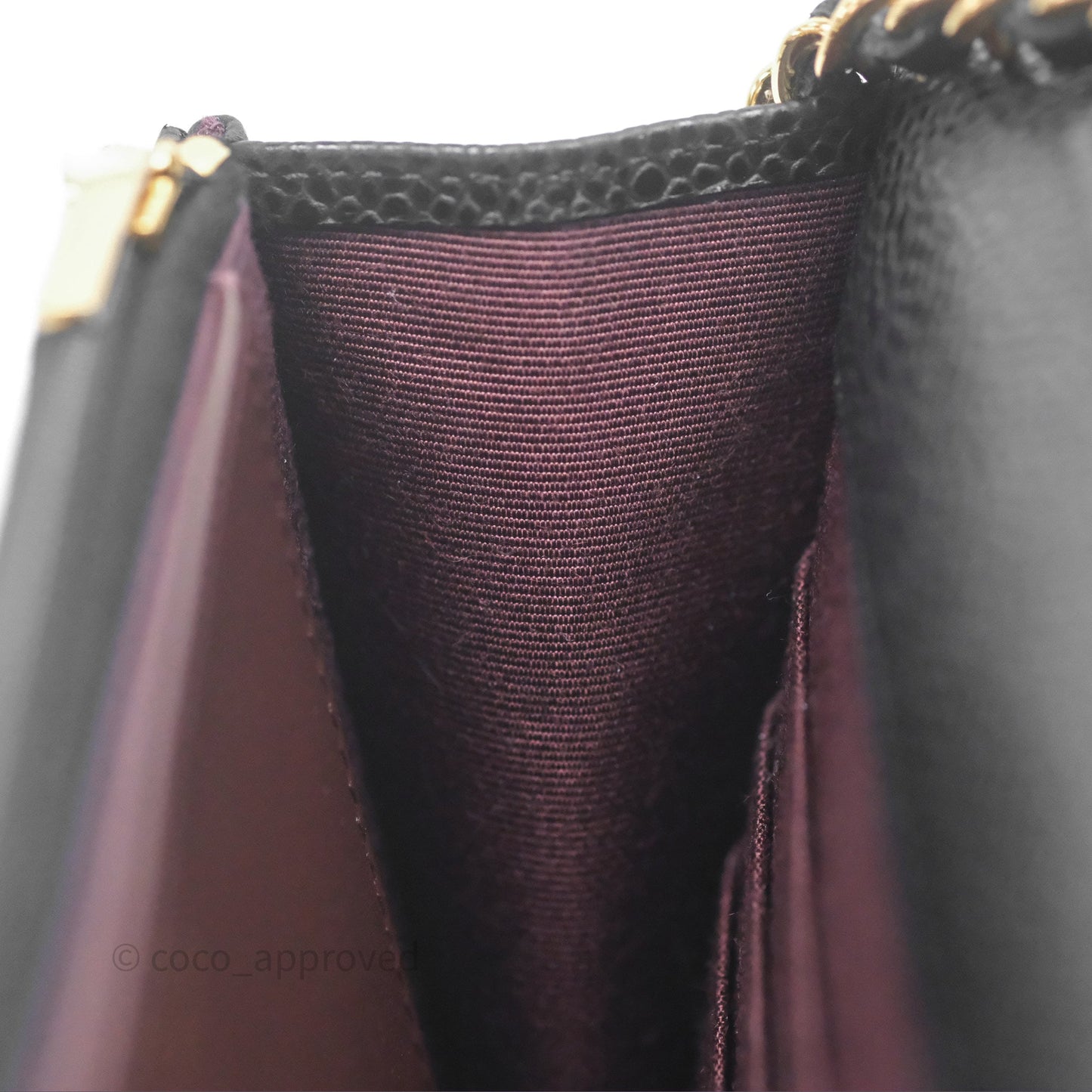 Chanel Classic Quilted Wallet On Chain WOC Black Caviar Gold Hardware
