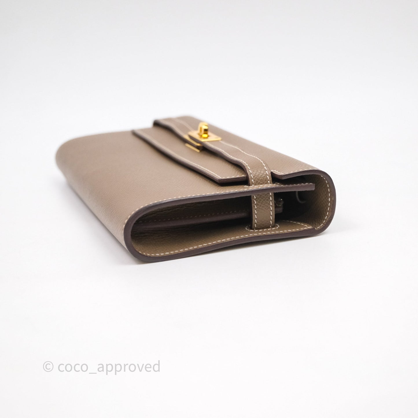 Hermès Kelly To Go Wallet Etoupe 18 Epsom Gold Hardware