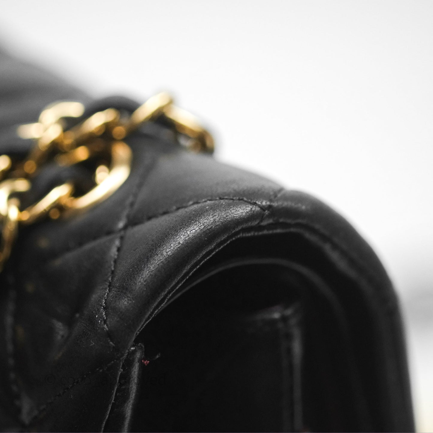Chanel Classic M/L Medium Flap Quilted Black Lambskin Gold Hardware