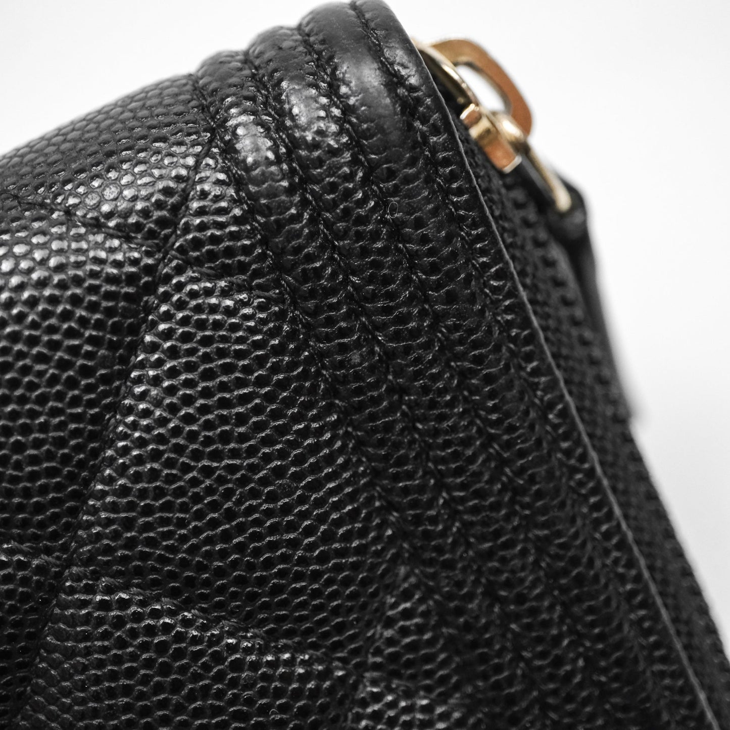 Chanel Boy Zip Wallet Black Caviar Gold Hardware