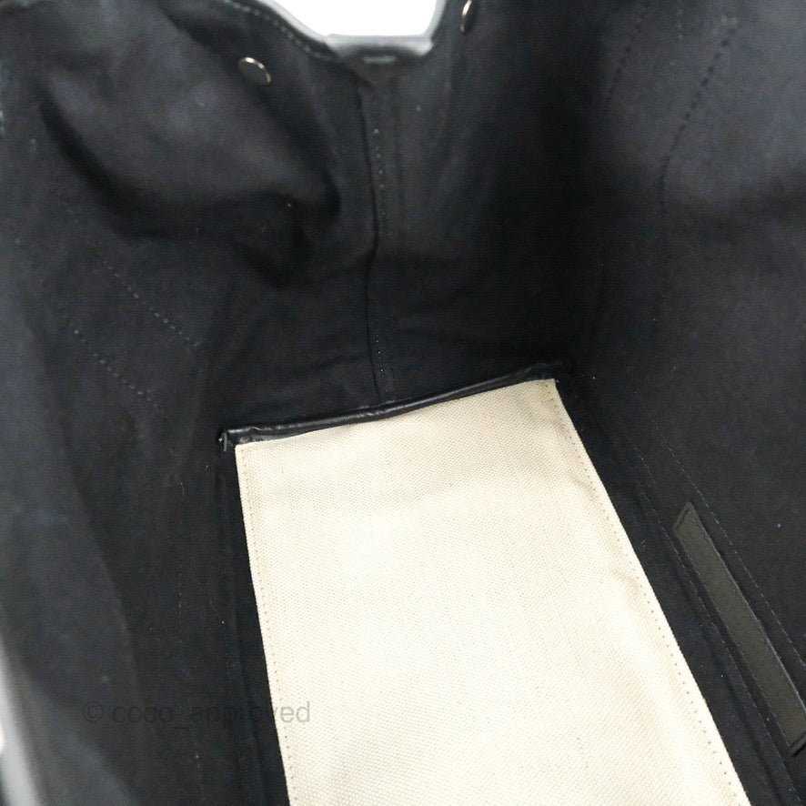Balenciaga Small Navy Cabas Bag Off-white Canvas