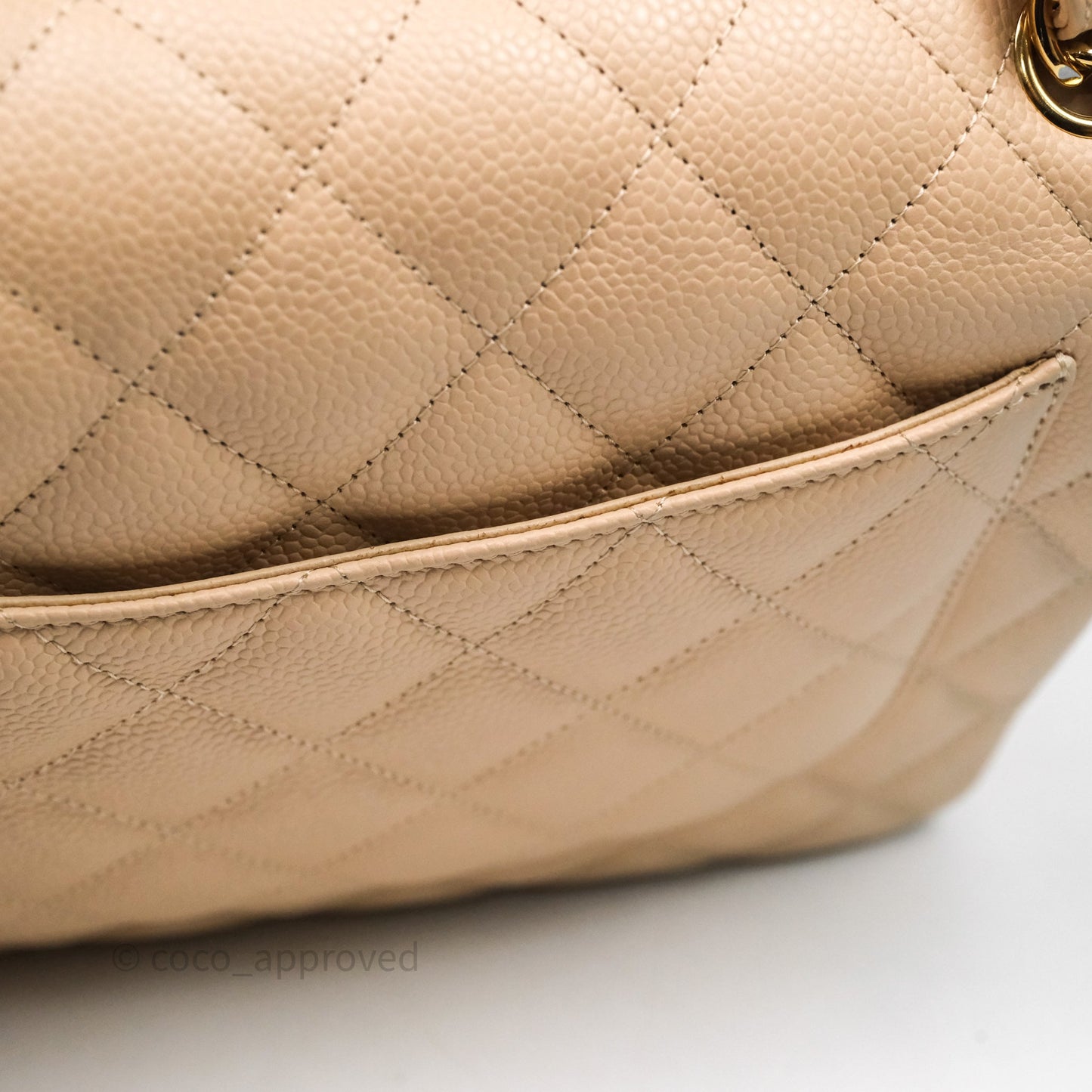 Chanel Jumbo Double Flap Beige Caviar Gold Hardware⁣⁣