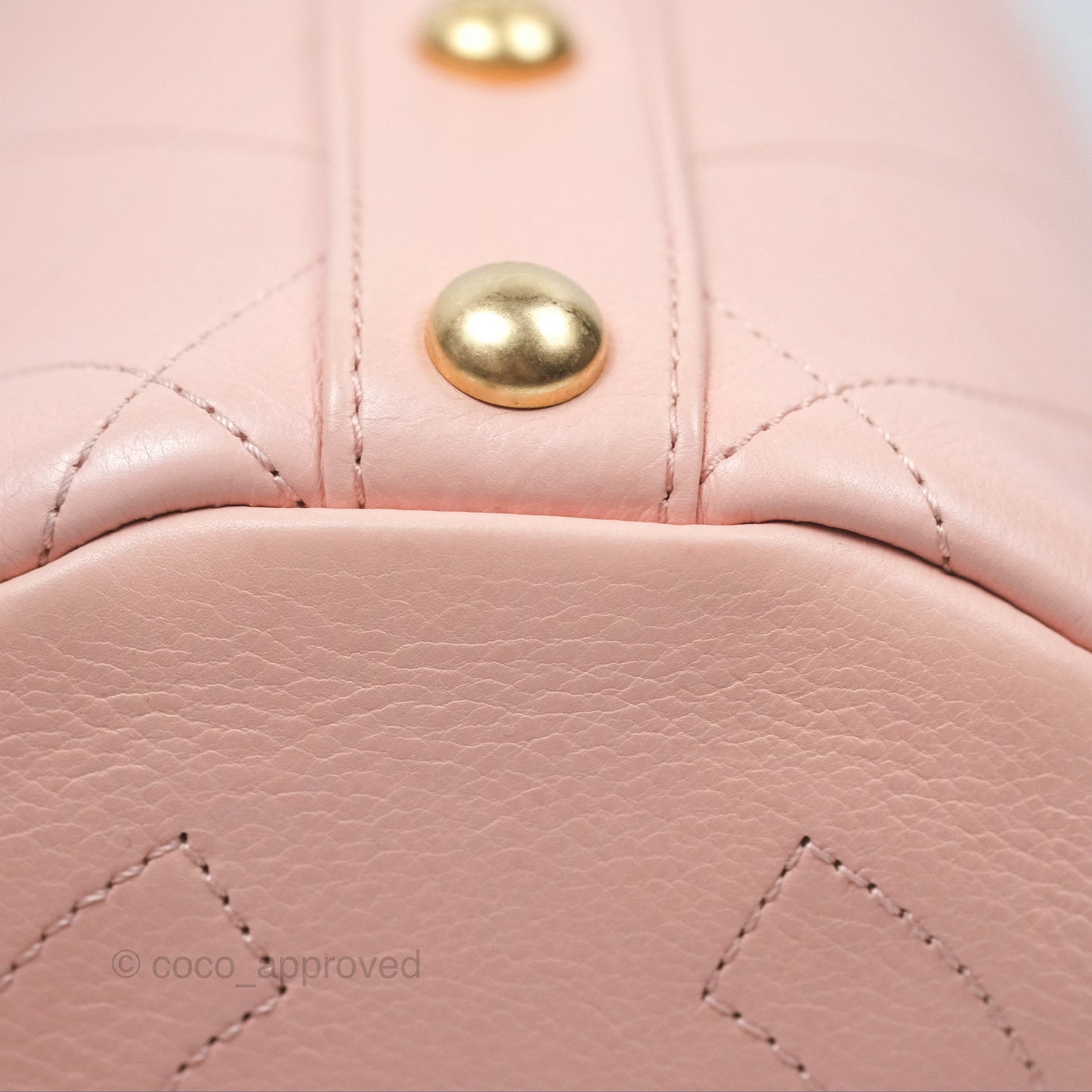 Chanel Quilted Top Handle Drawstring Bucket Bag Calfskin Tweed Pink Aged Gold Hardware