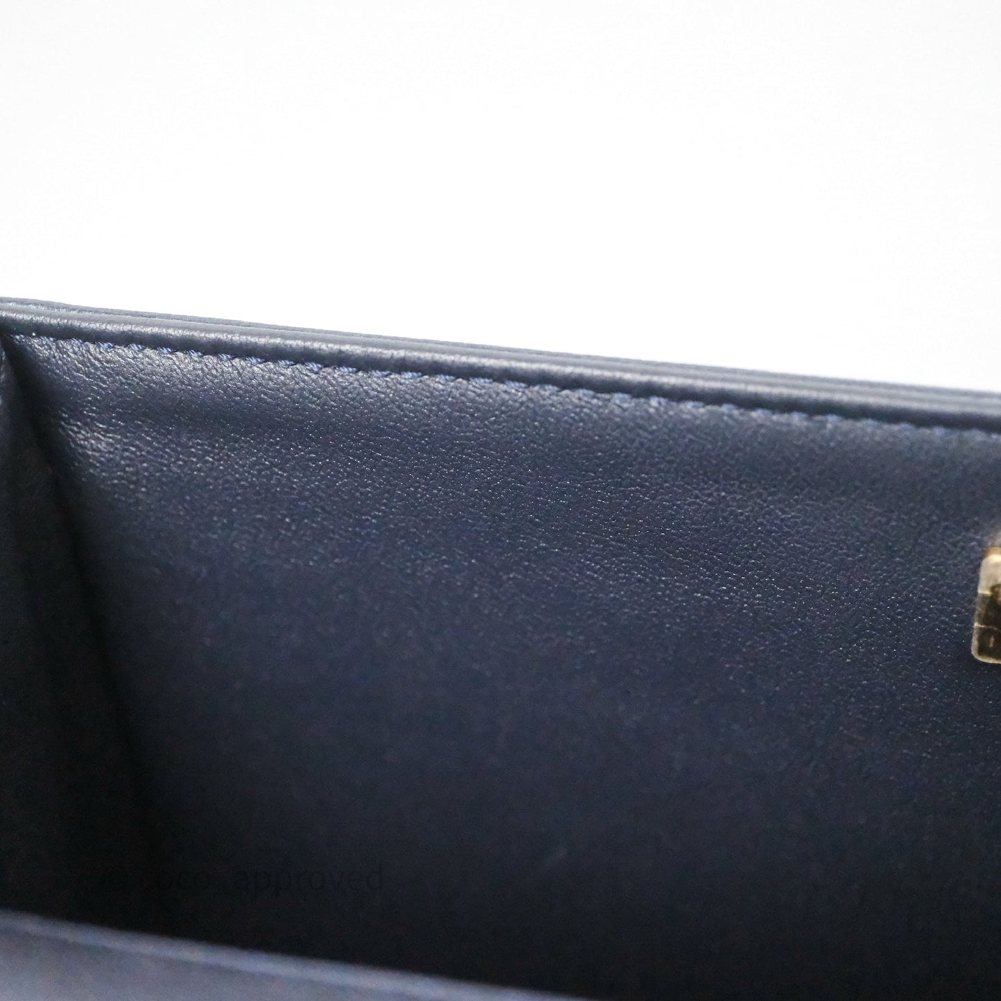 Chanel Quilted Medium Boy Dark Navy Caviar Aged Gold Hardware