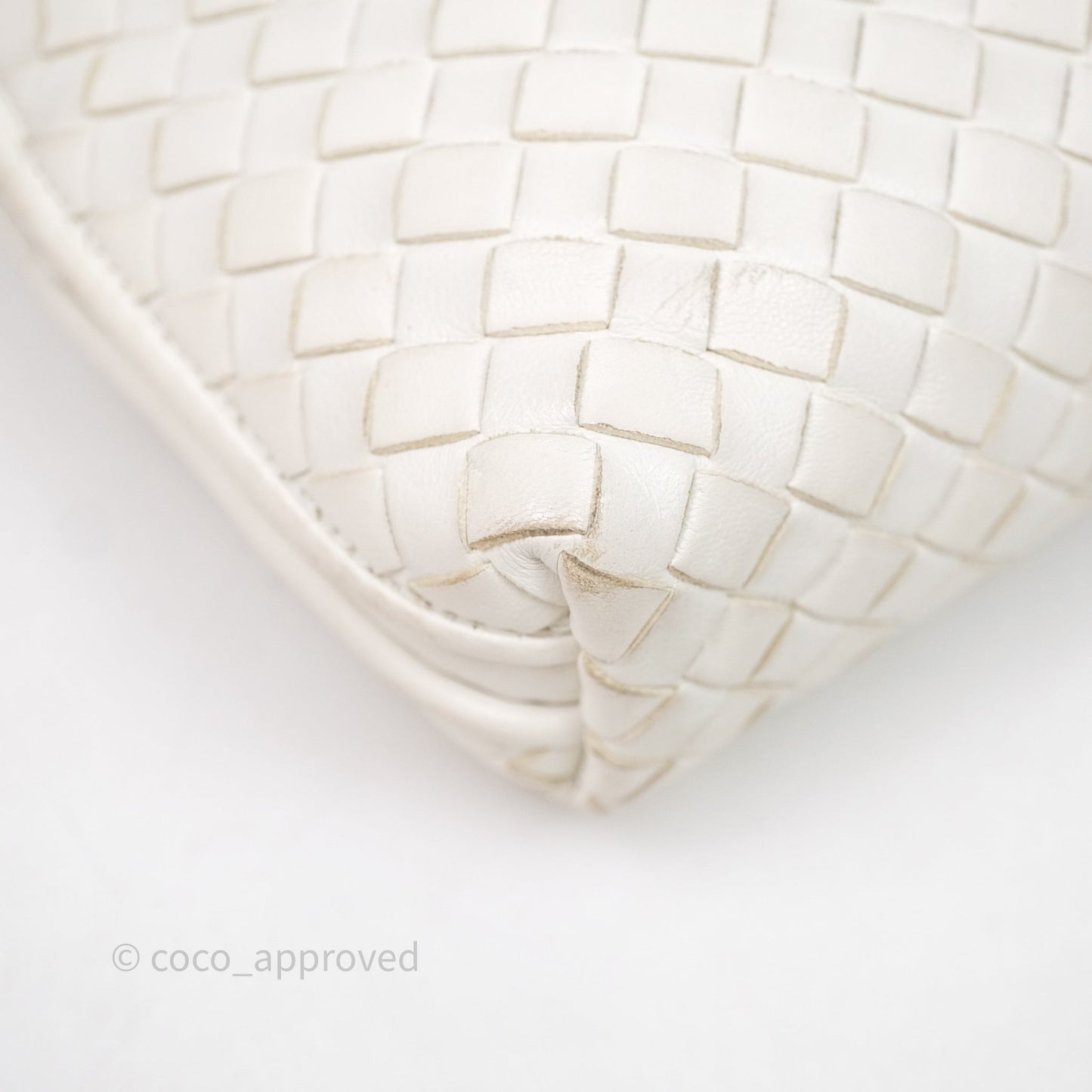 Bottega Veneta Nodini Crossbody Bag White Nappa Intrecciato